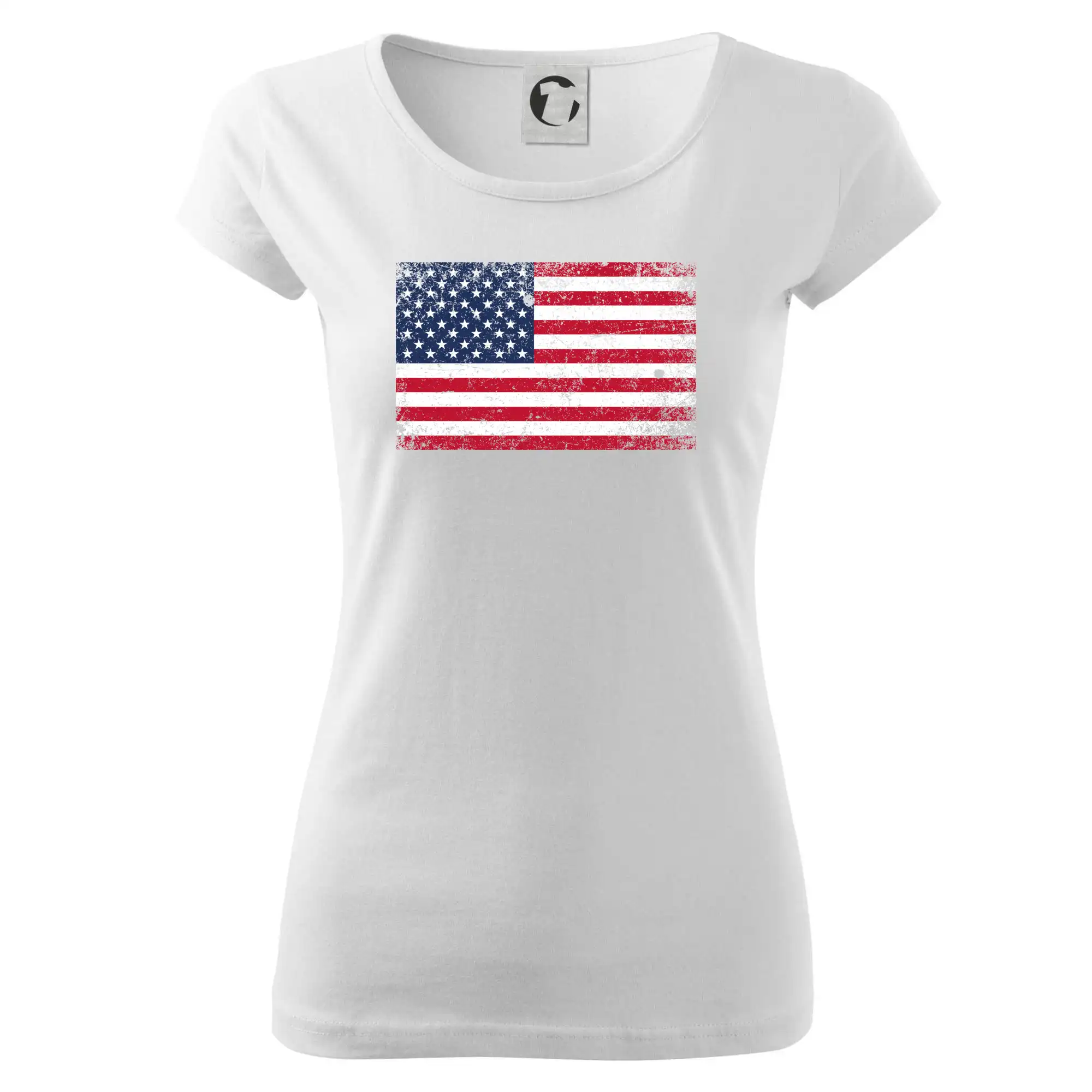 Tričká USA - USA vlajka - Dámske tričko Pure