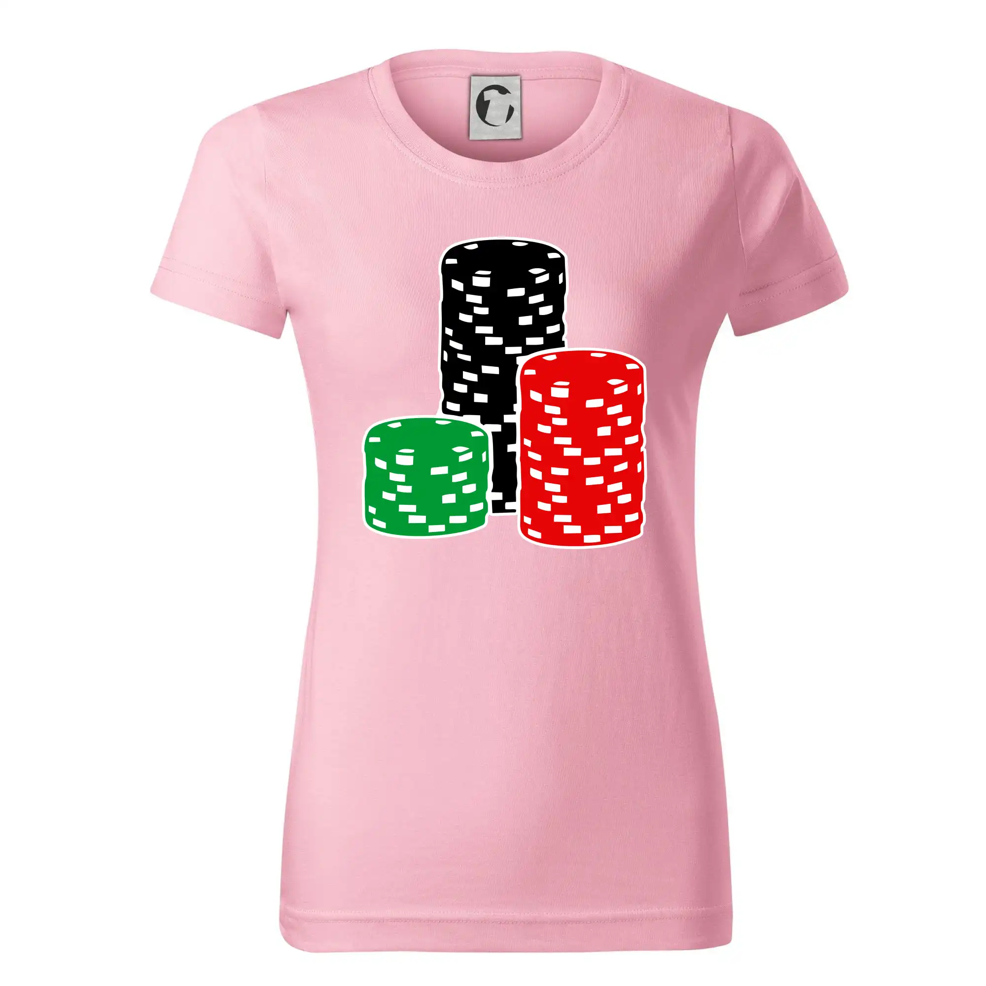 Poker tričká - Poker žetóny - Dámske tričko basic - ľahko voľnejšie a dlhšie