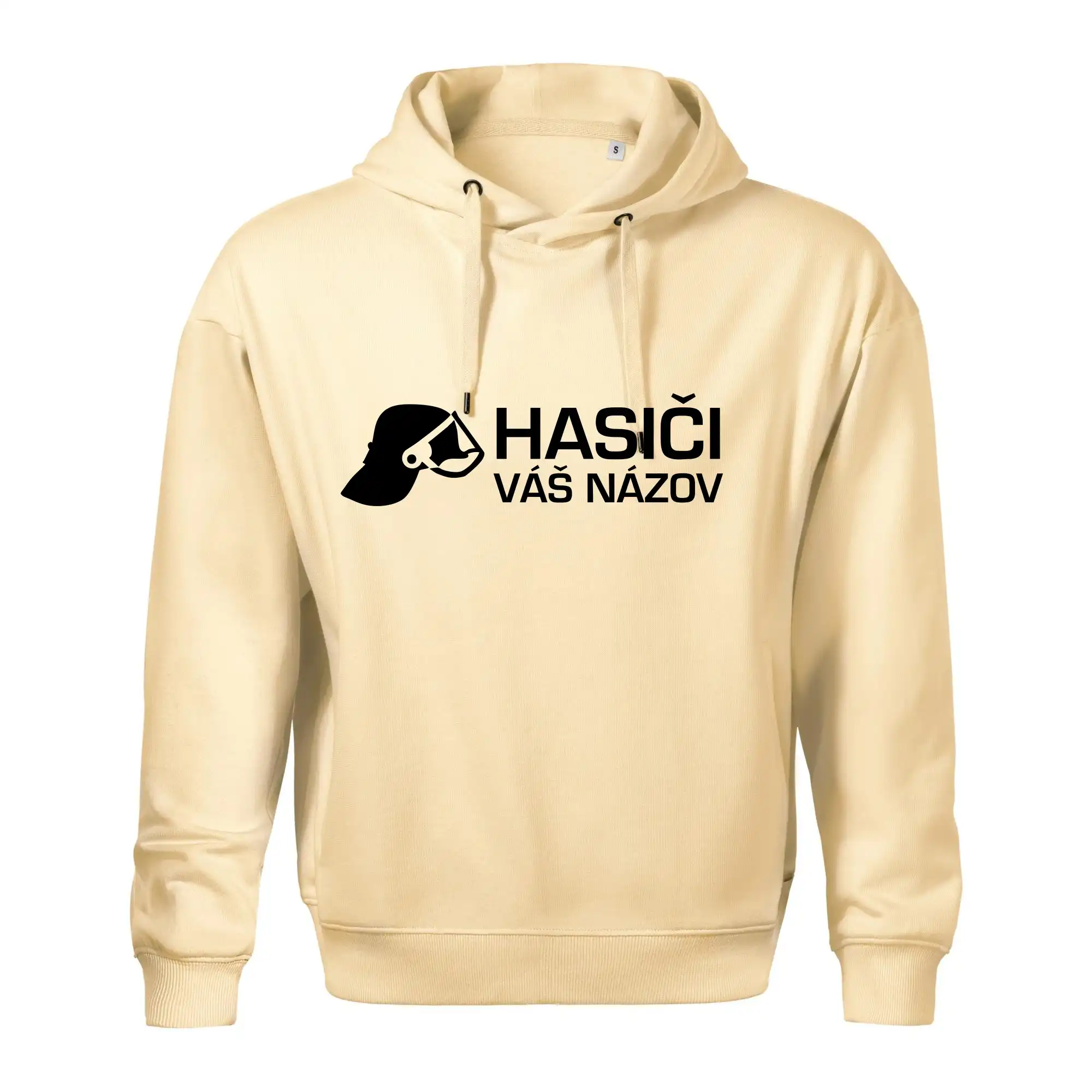 Originálne tričká pre hasičov - Hasiči helma - vlastný nápis - Oversized mikina pánska Moon - kratšia + širšia