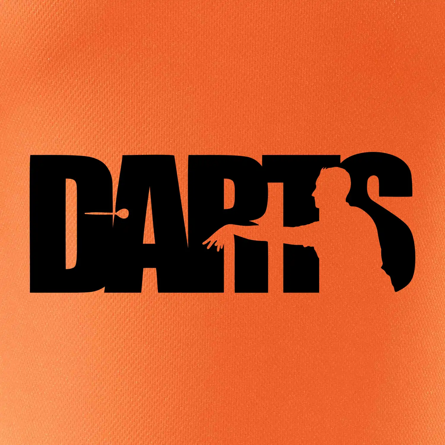 Darts - nápis se šipkařem
