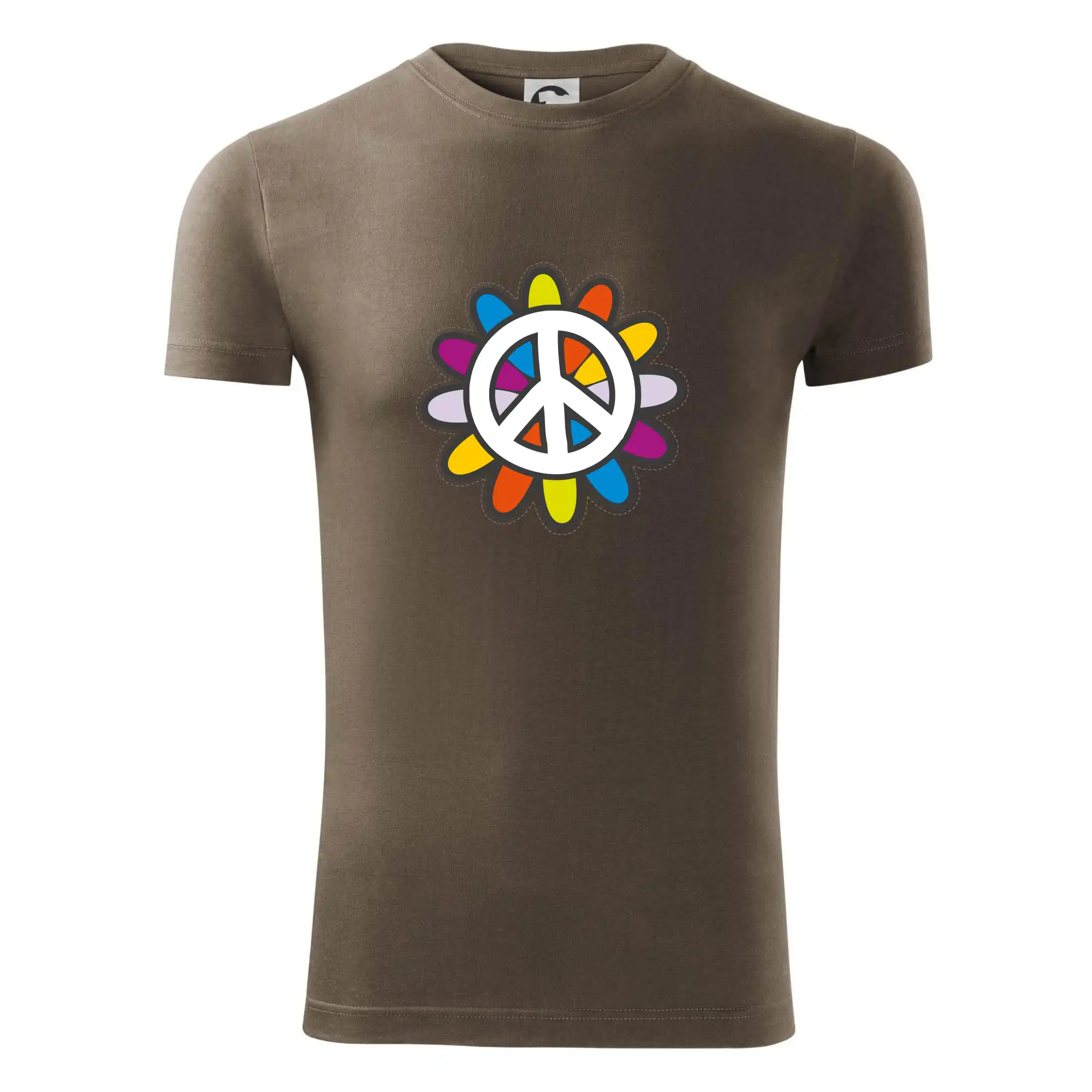Peace symbol s kreslenou květinou