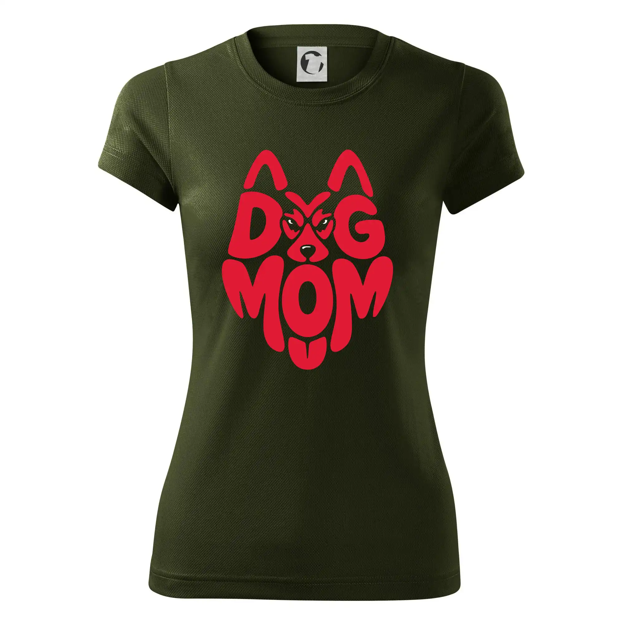 Dog mom nápis v hlavě
