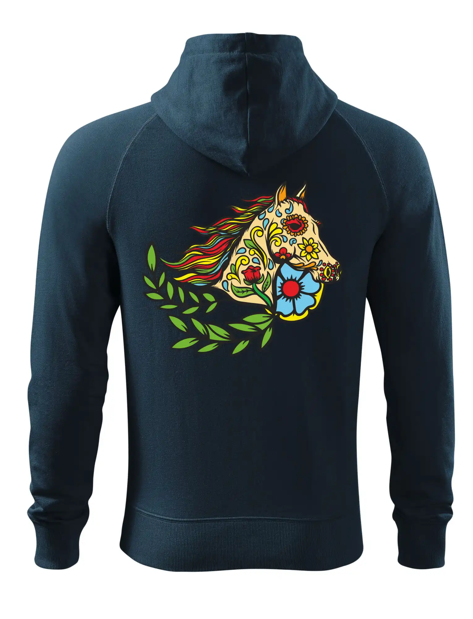 Kůň barevný s listy