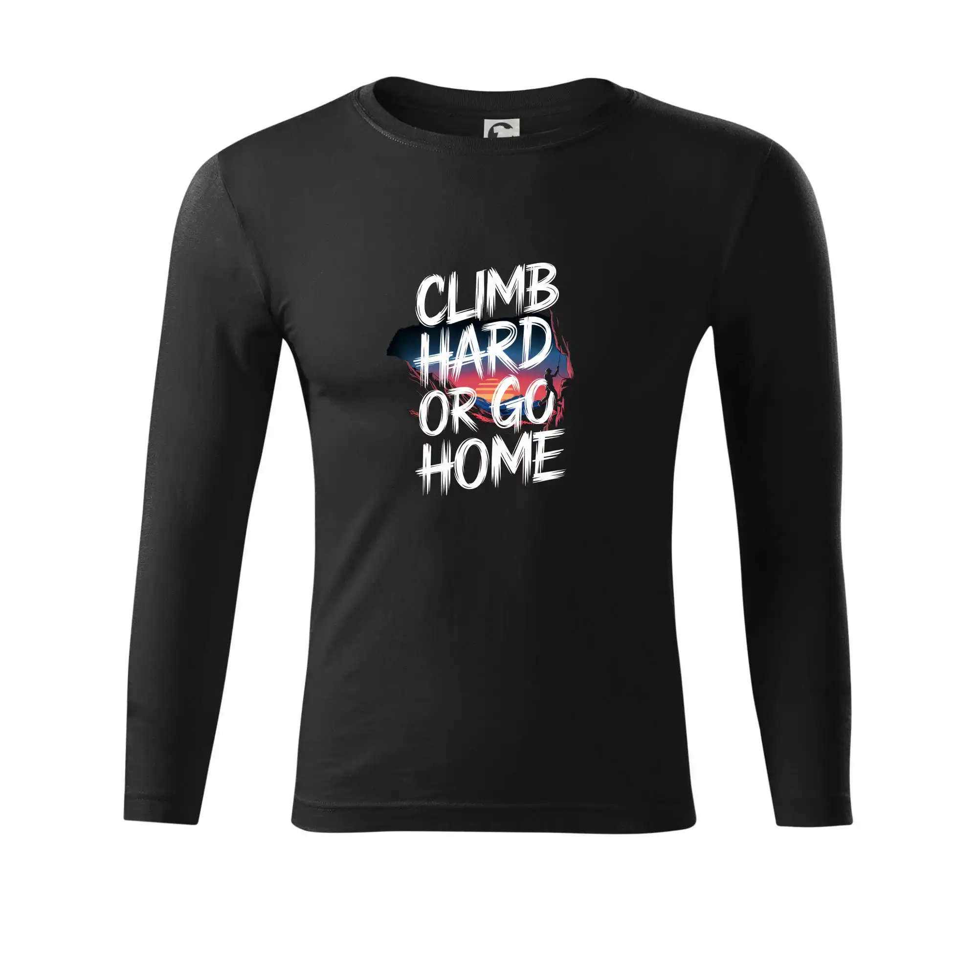 Trička pro horolezcov - Nočná krajina - Climb hard or go home - Tričko Progress s dlhým rukávom