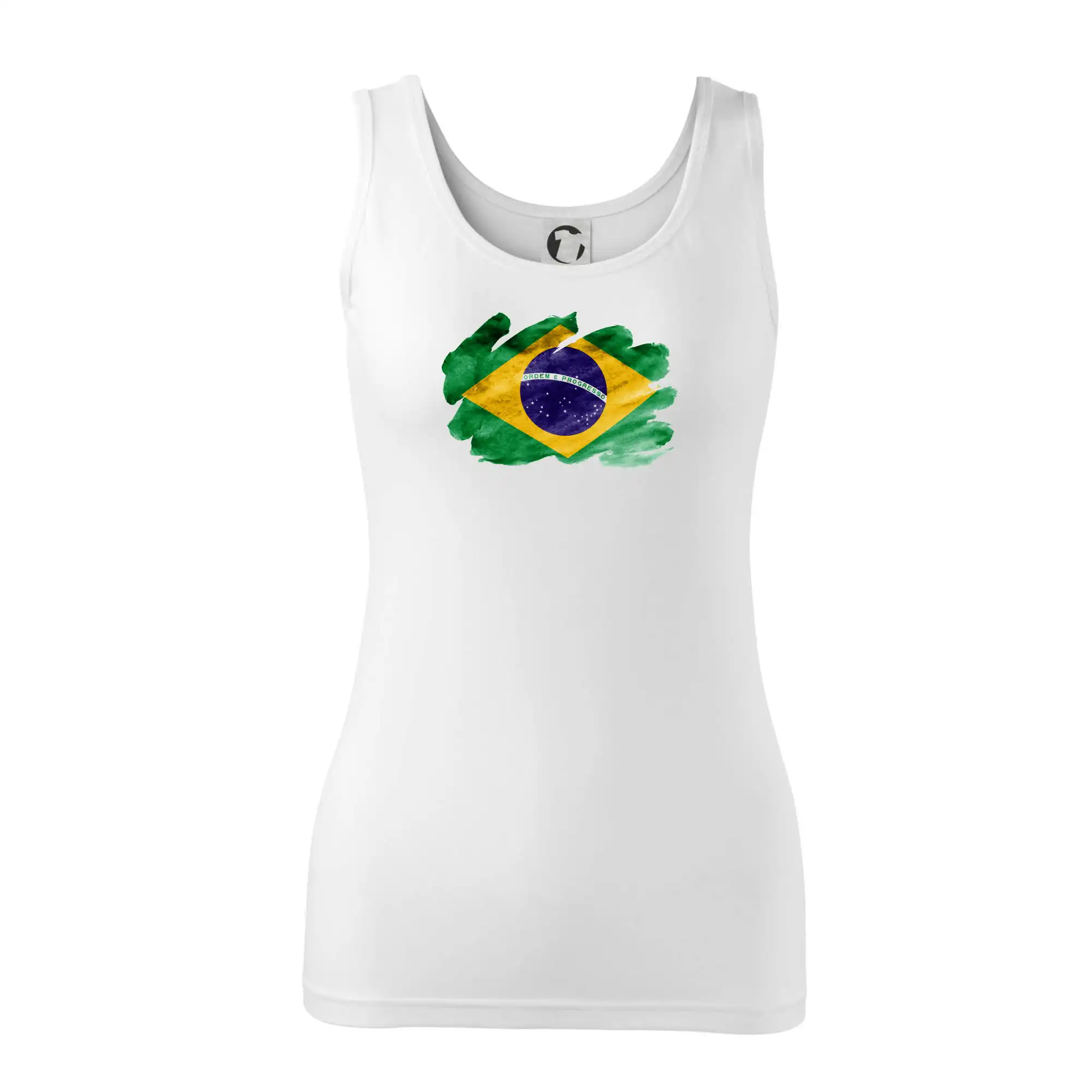 Motívy štátnych vlajok - Brazília vlajka vodovej farby - Dámske tielko
