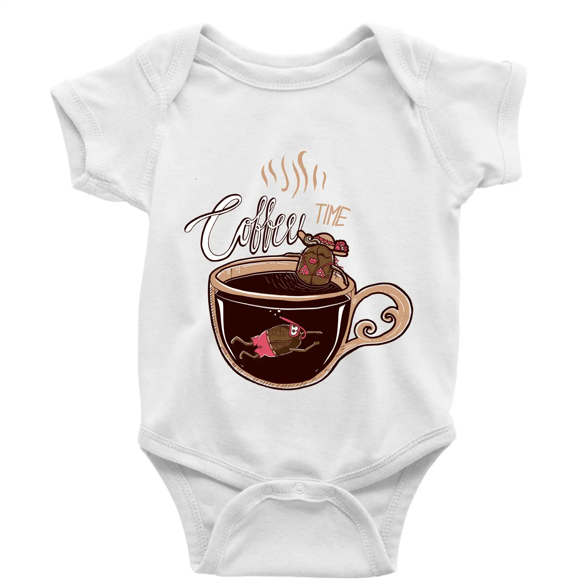 Motívy pre baristu a milovníkov kávy - Coffee time bath (Pecka design) - Body dojčenské s krátkym rukávom