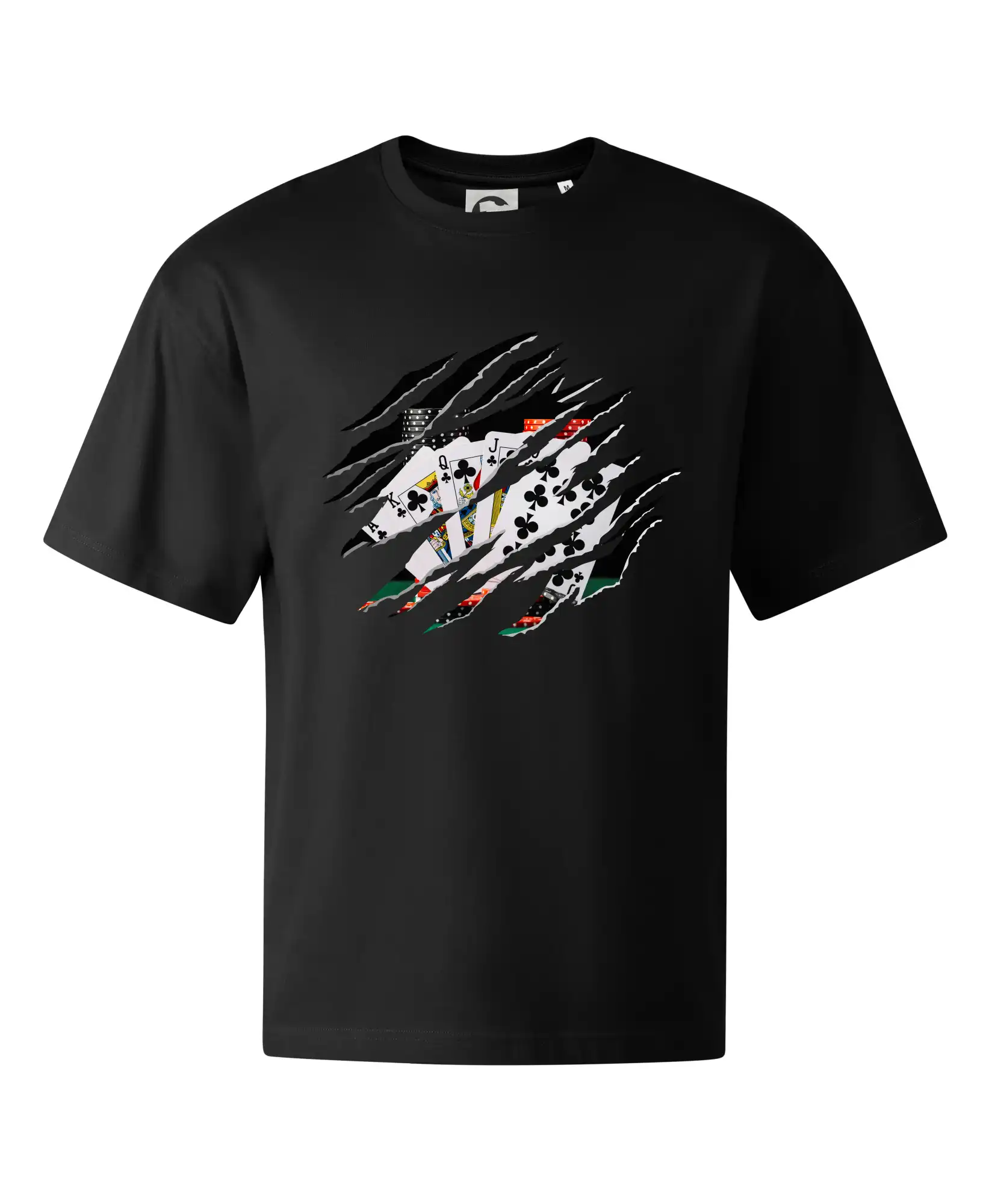 Poker tričká - Roztrhané triko - poker - Stage unisex - OVERSIZE