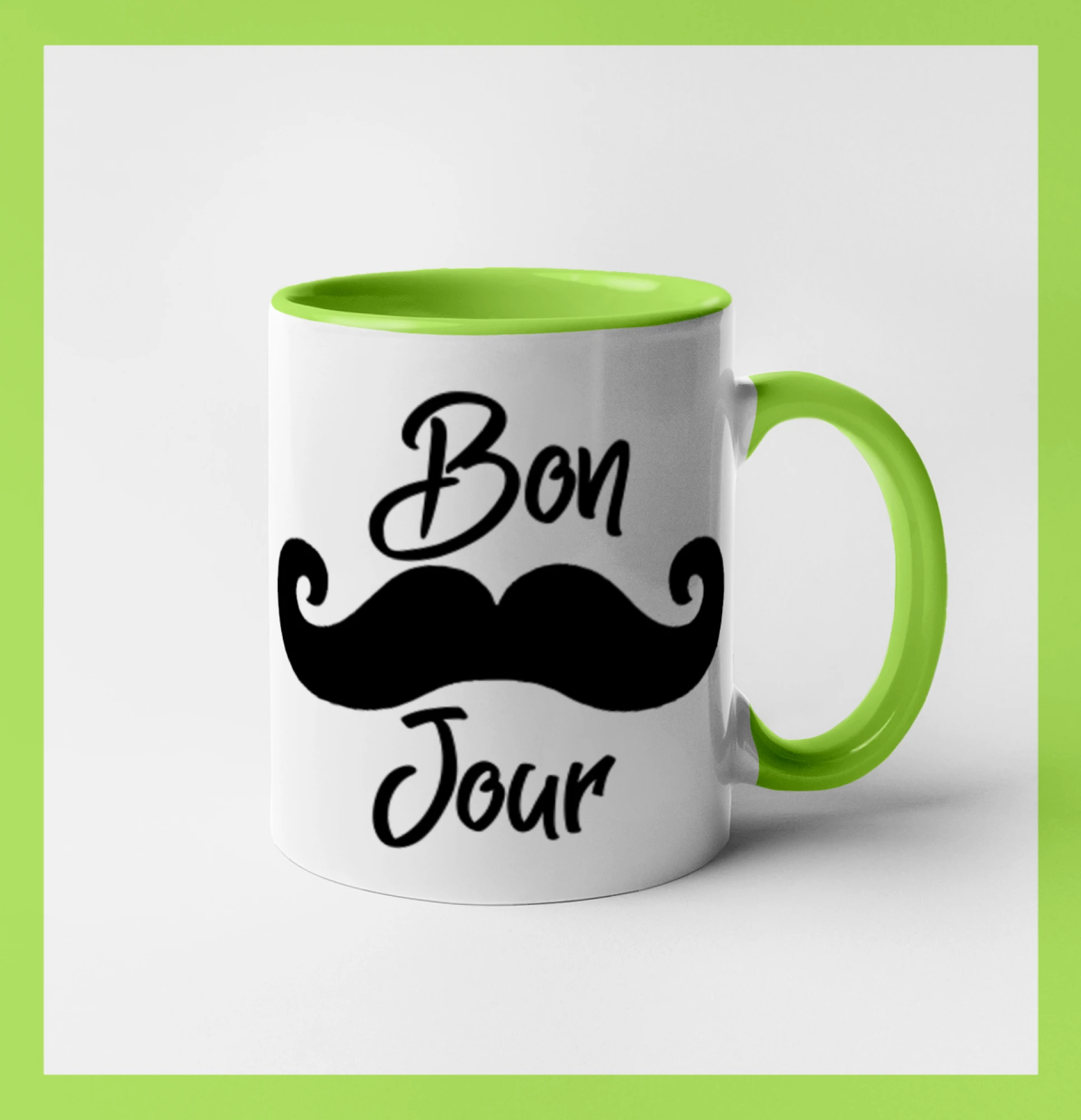 Tričká s fúzikmi - Mustache Bon Jour - Hrnček 