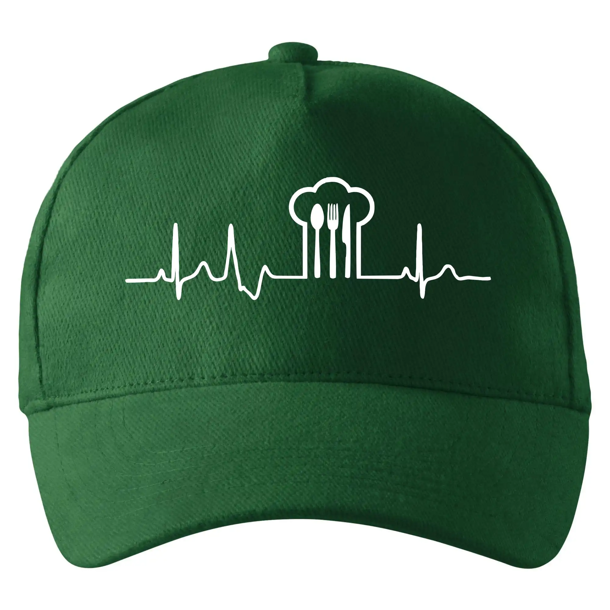 Kuchár a pekár - EKG kuchár čiapky a príbory - Šiltovka so zahnutým šiltom a mosaznou sponou