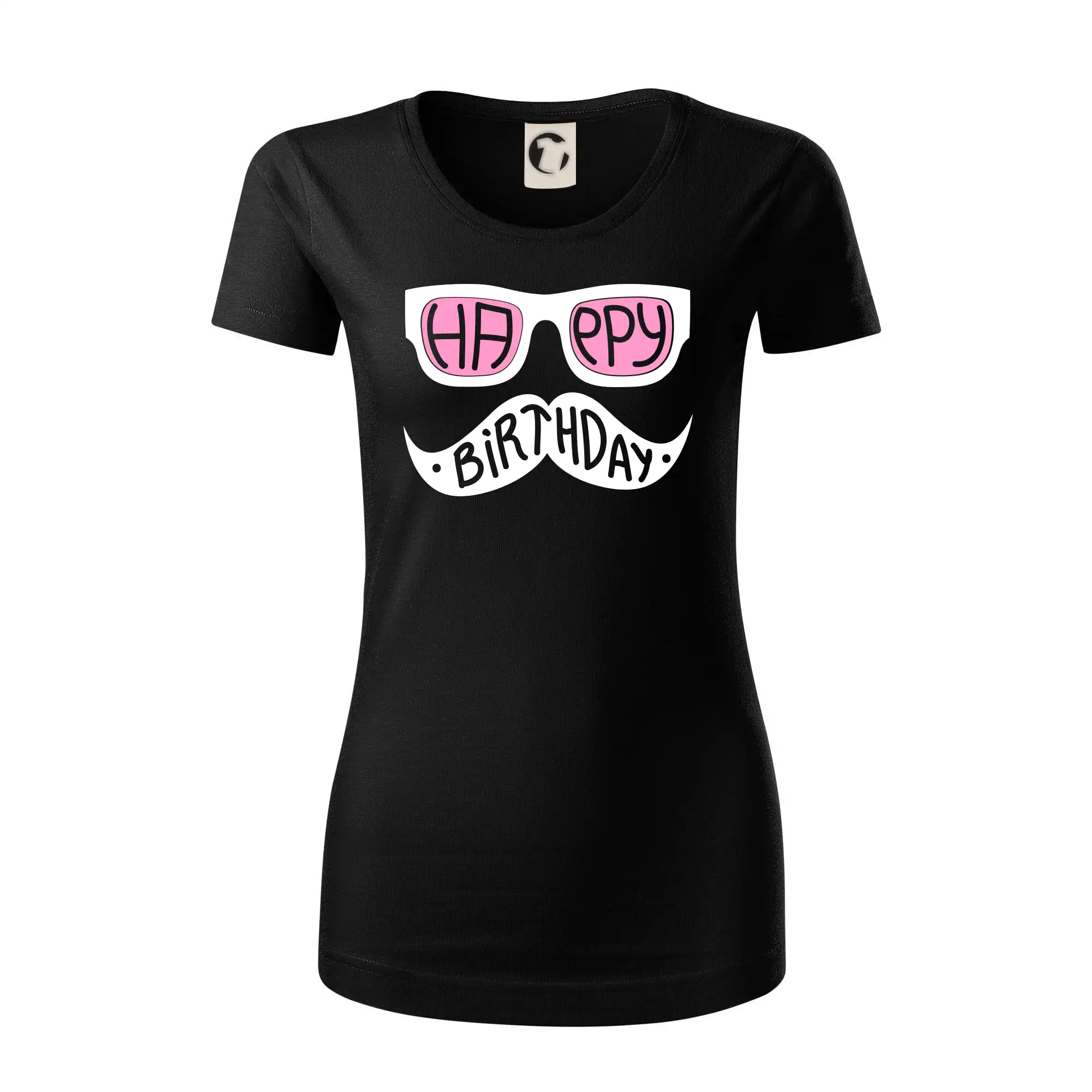 Tričká k narodeninám - Mustache narozeniny - okuliare - Dámske tričko z organickej bavlny Origin (GOTS)