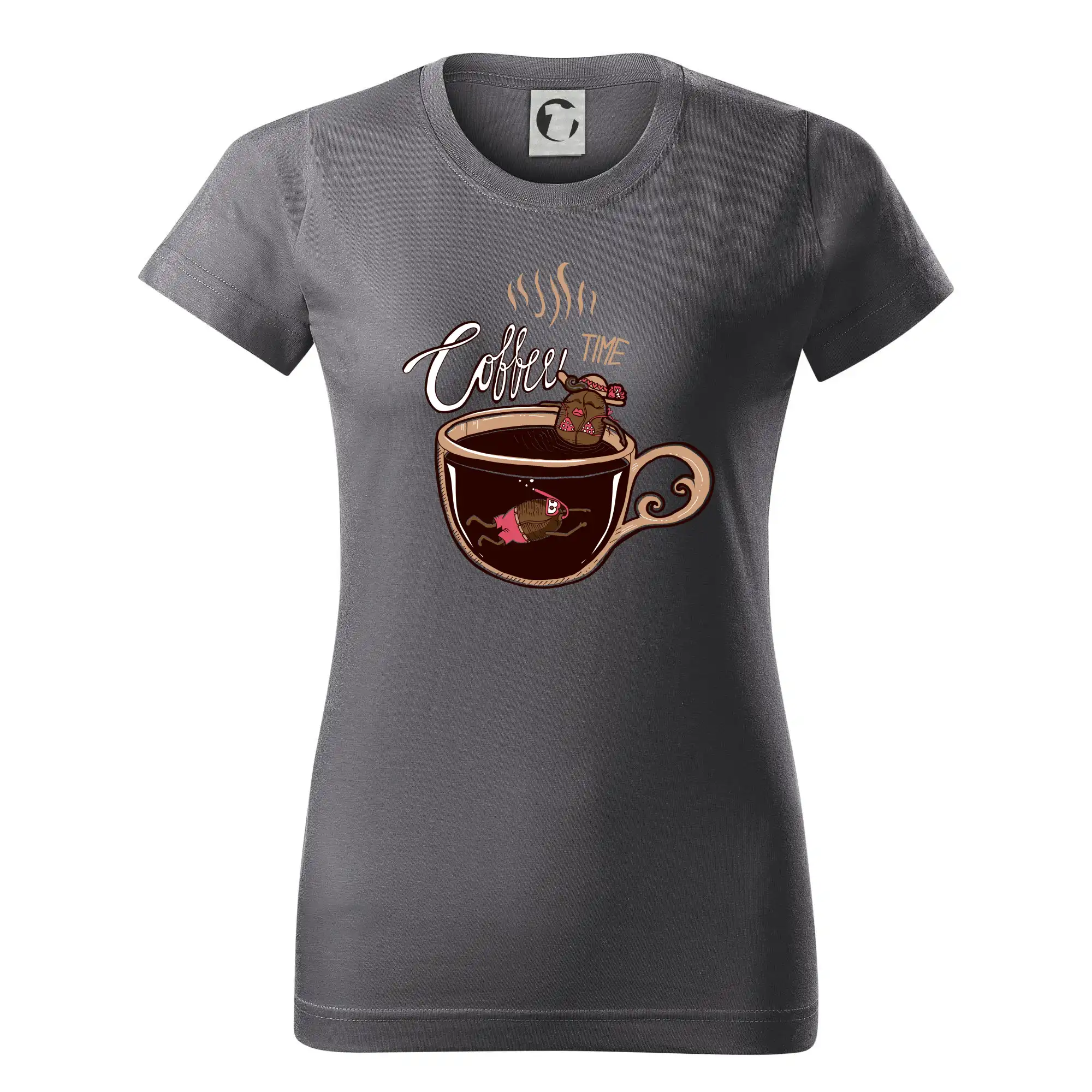Motívy pre baristu a milovníkov kávy - Coffee time bath (Pecka design) - Dámske tričko basic - ľahko voľnejšie a dlhšie