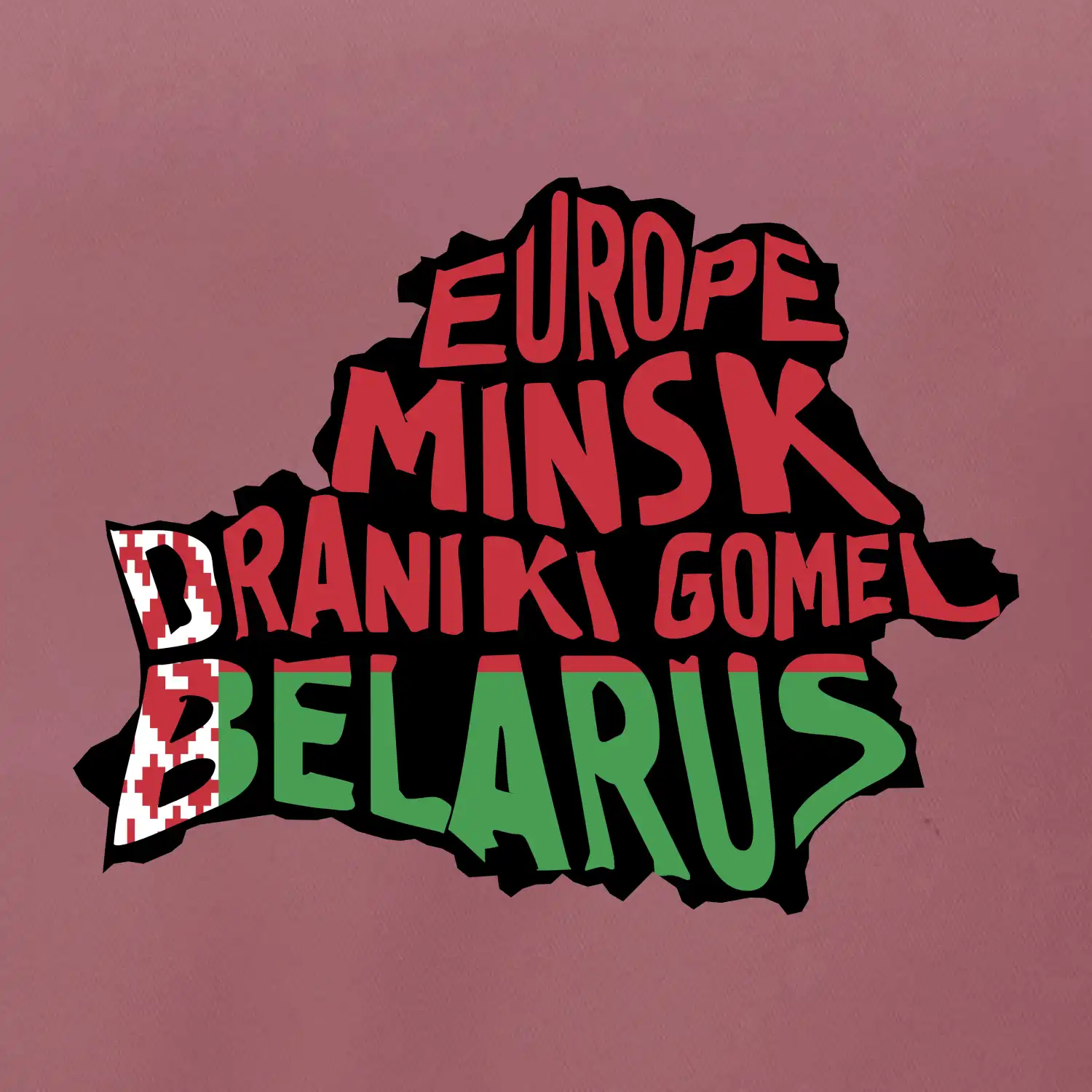 Mapy - názvy měst - Bělorusko