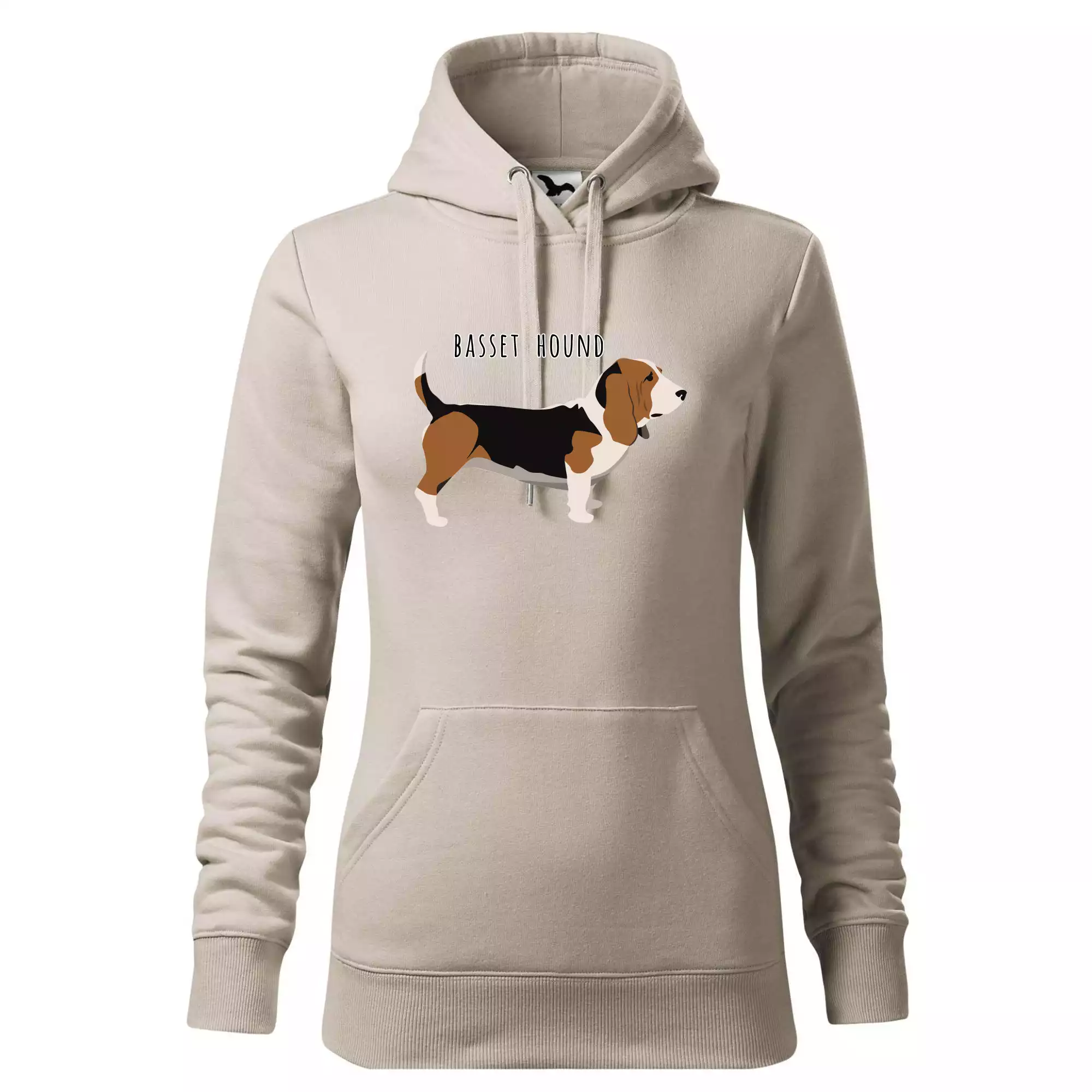 Basset hound pes s nápisem