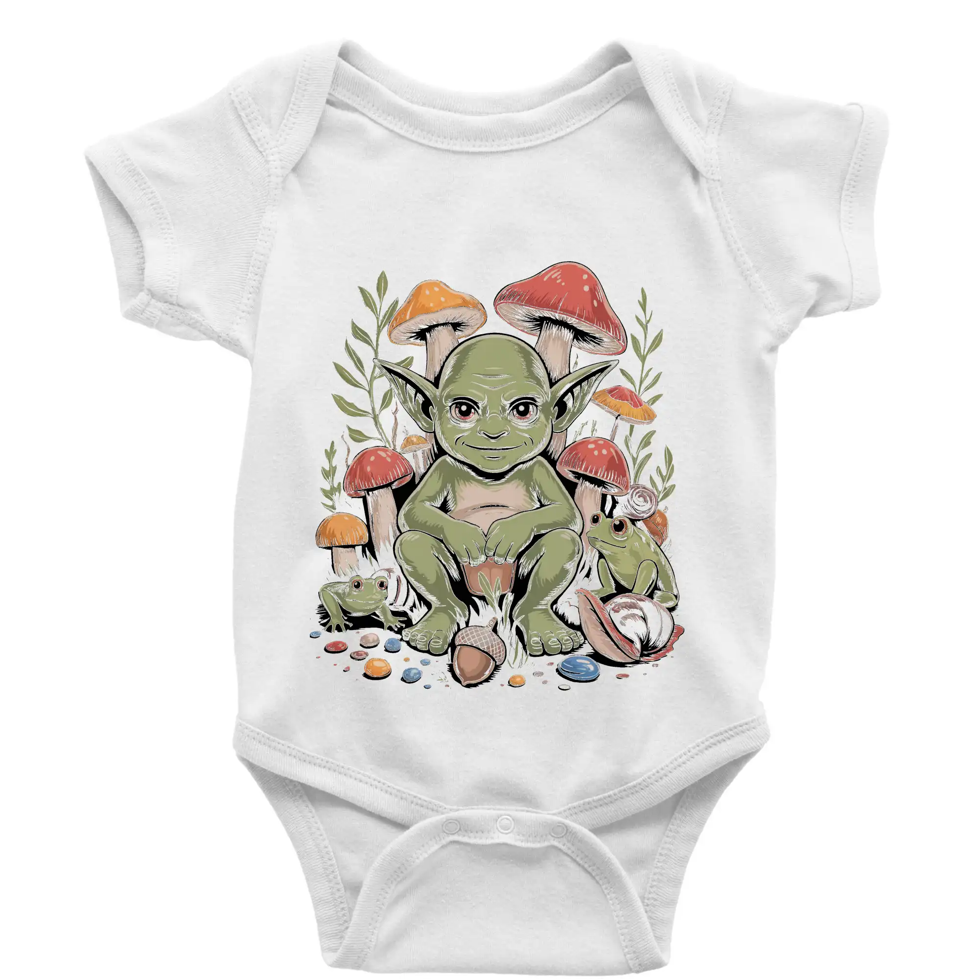 Tričká s motívmi ktoré frčia na internete - Goblincore  grimy forest goblin - Body dojčenské s krátkym rukávom