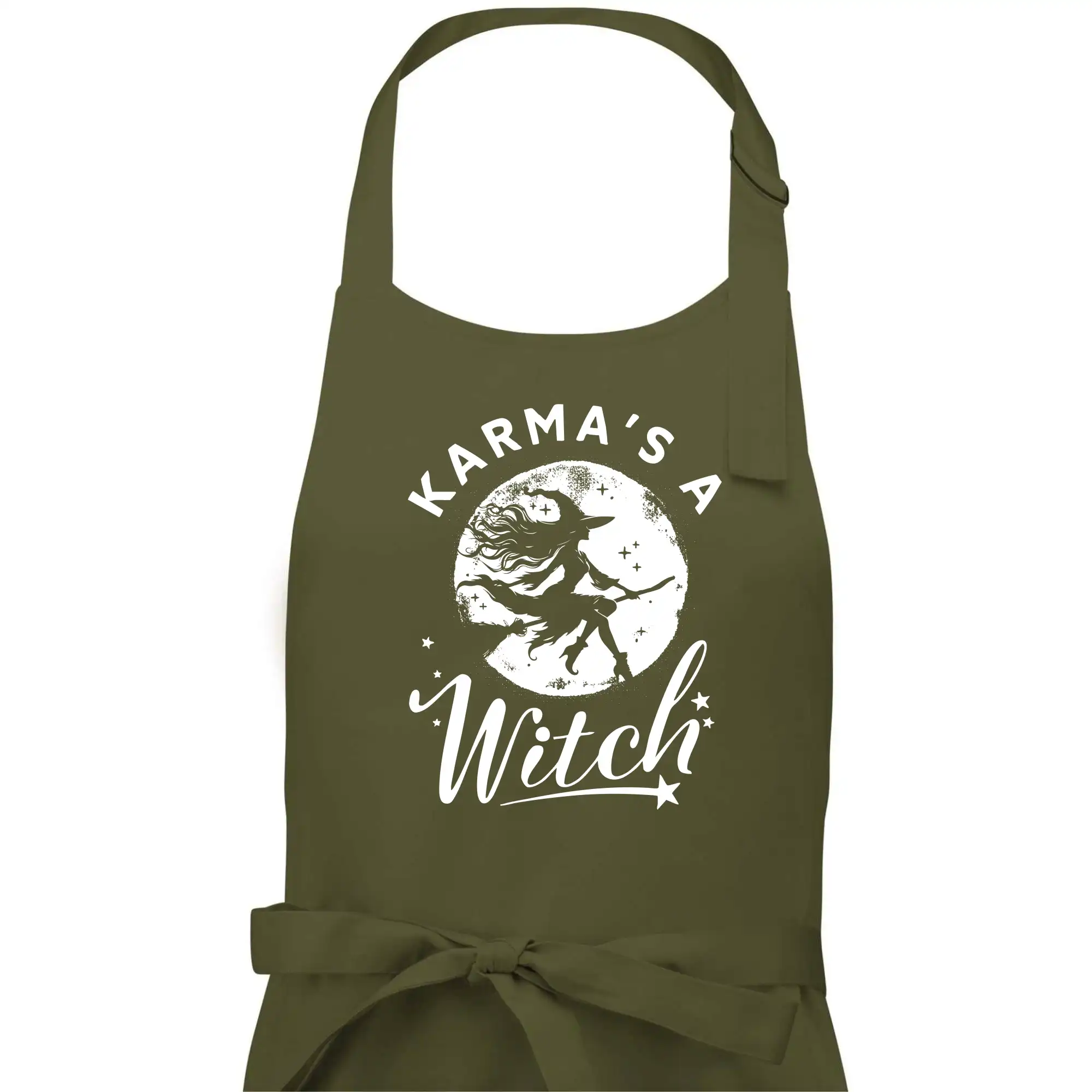 Grafické tričká - Karma's a Witch - bosorka - Dámska zástera na varenie