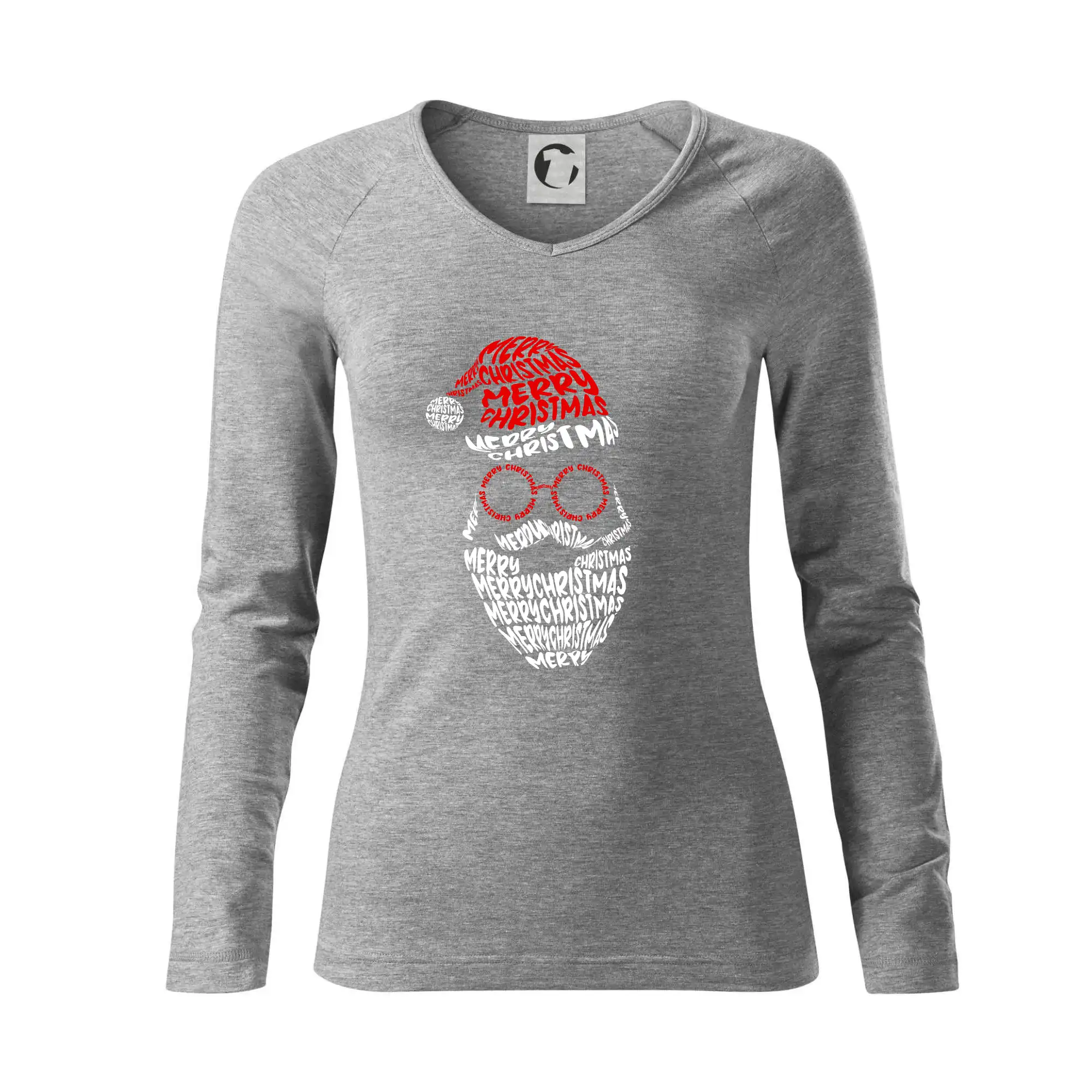 Vianočné tričká - Merry Christmas obličej - Tričko dámske Elegance