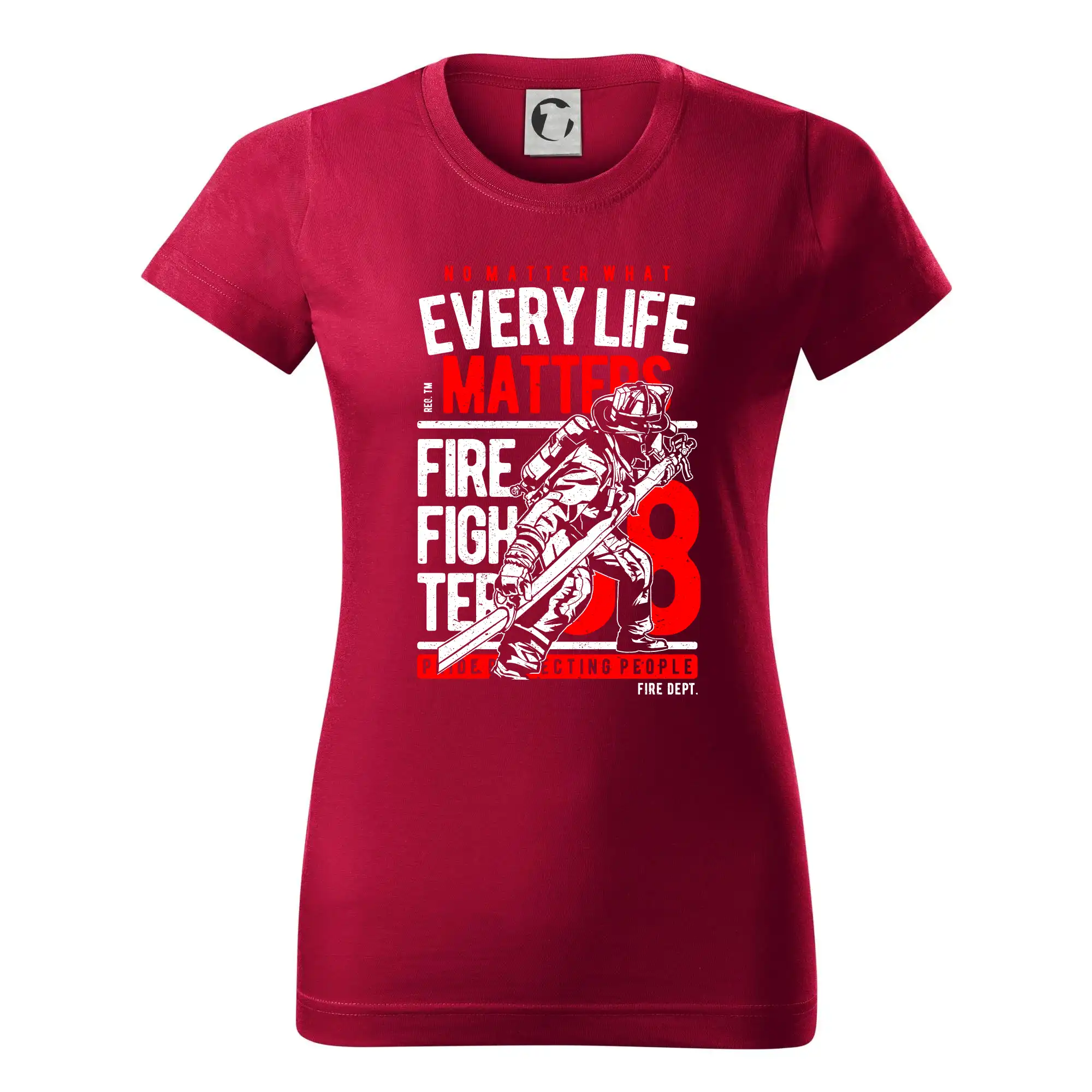 Originálne tričká pre hasičov - Every Life Matters - Dámske tričko basic - ľahko voľnejšie a dlhšie