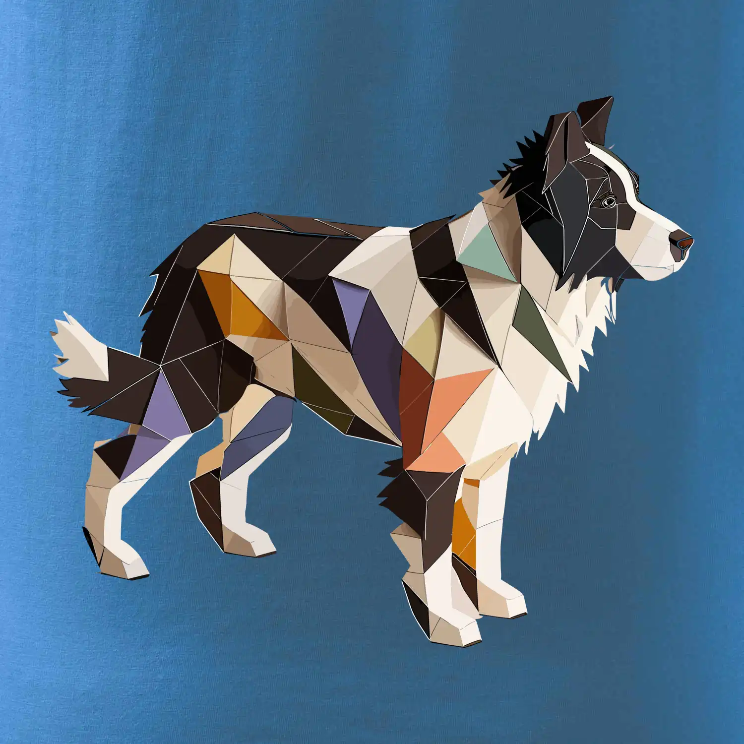 Border colie slepená z papíru