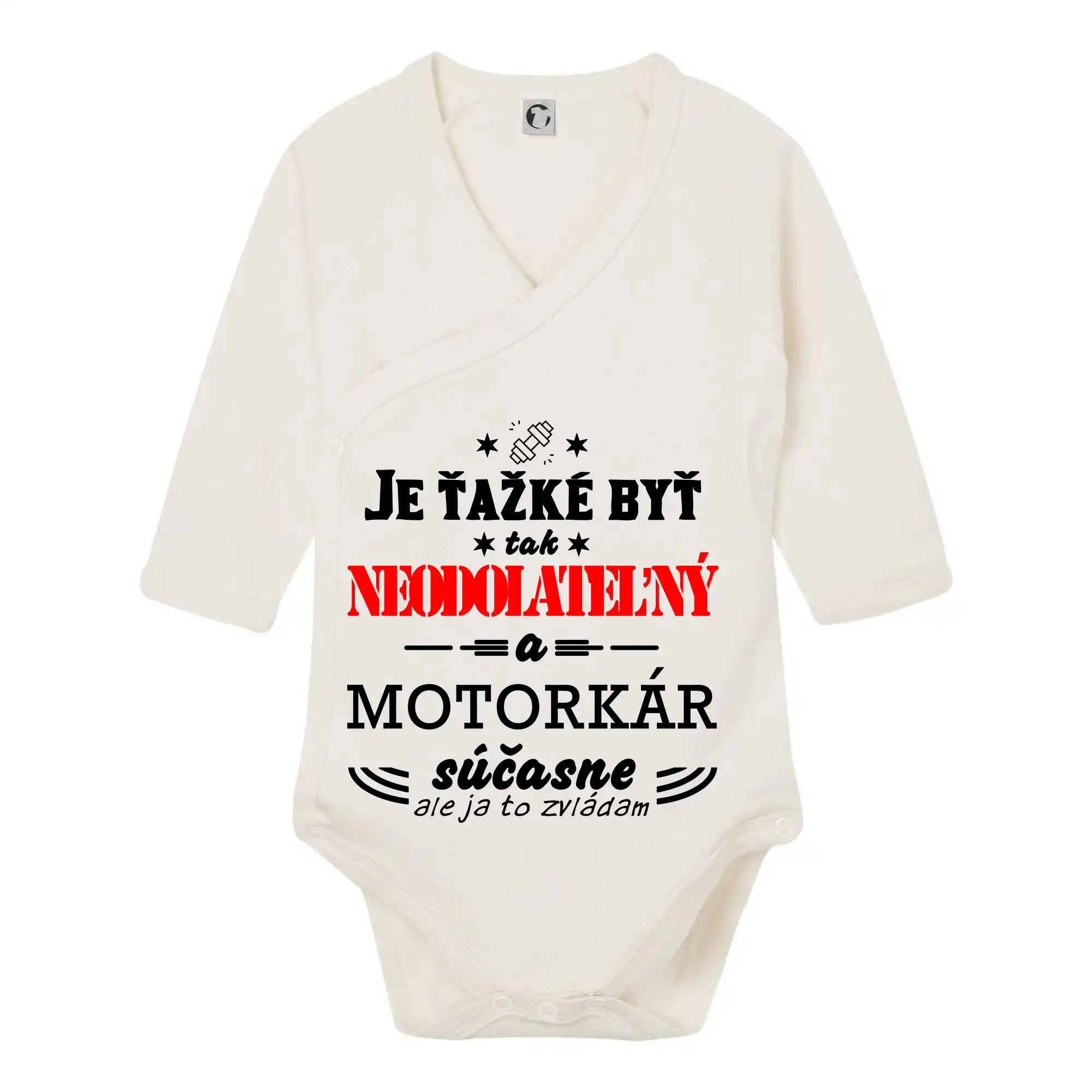 Tričká a mikiny s potlačou motoriek – pre pravých motorkárov - Neodolateľný motorkár - Body zavinovacie s dlhým rukávom