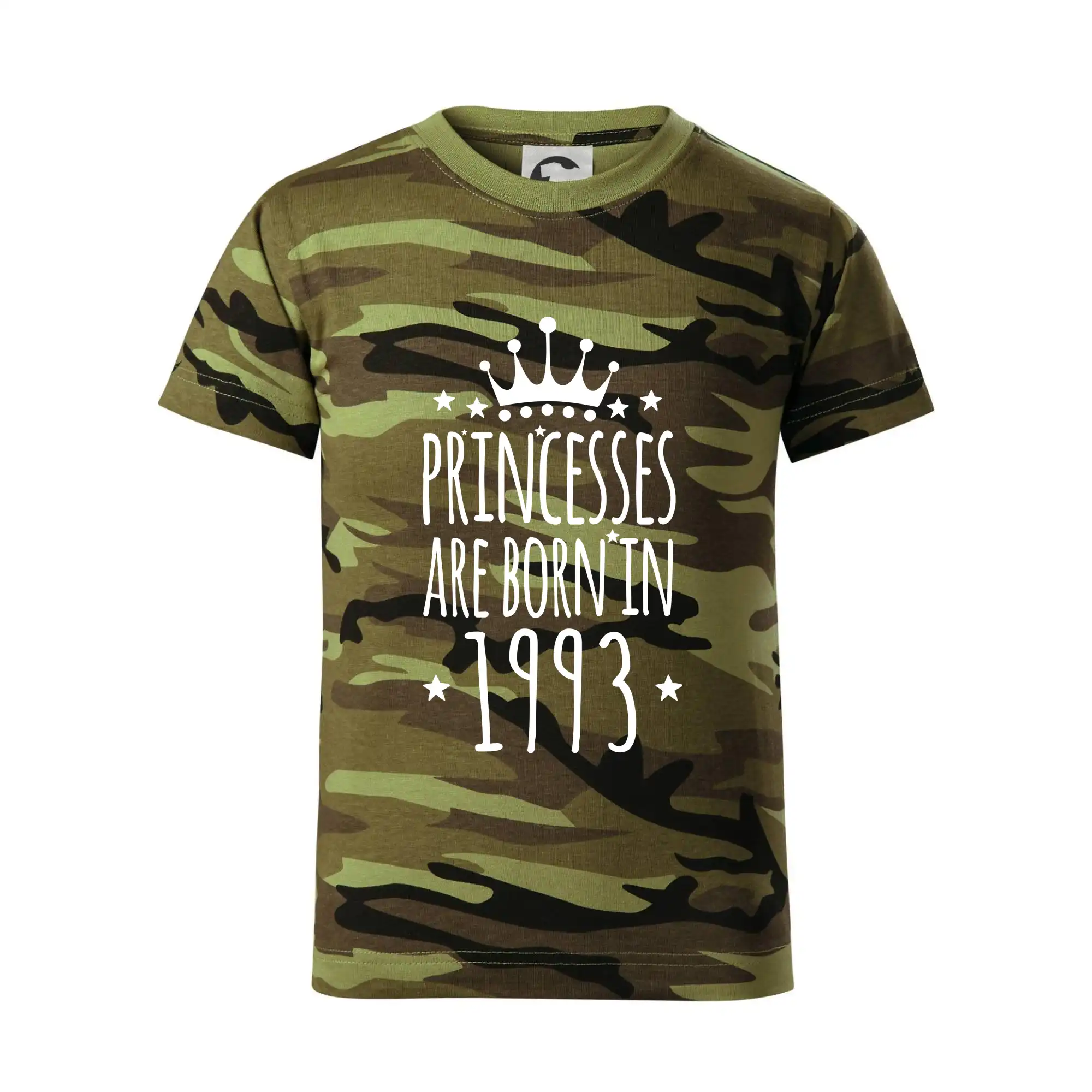 Tričká k narodeninám - Princesses are born in 1993 - Detské maskáčové tričko