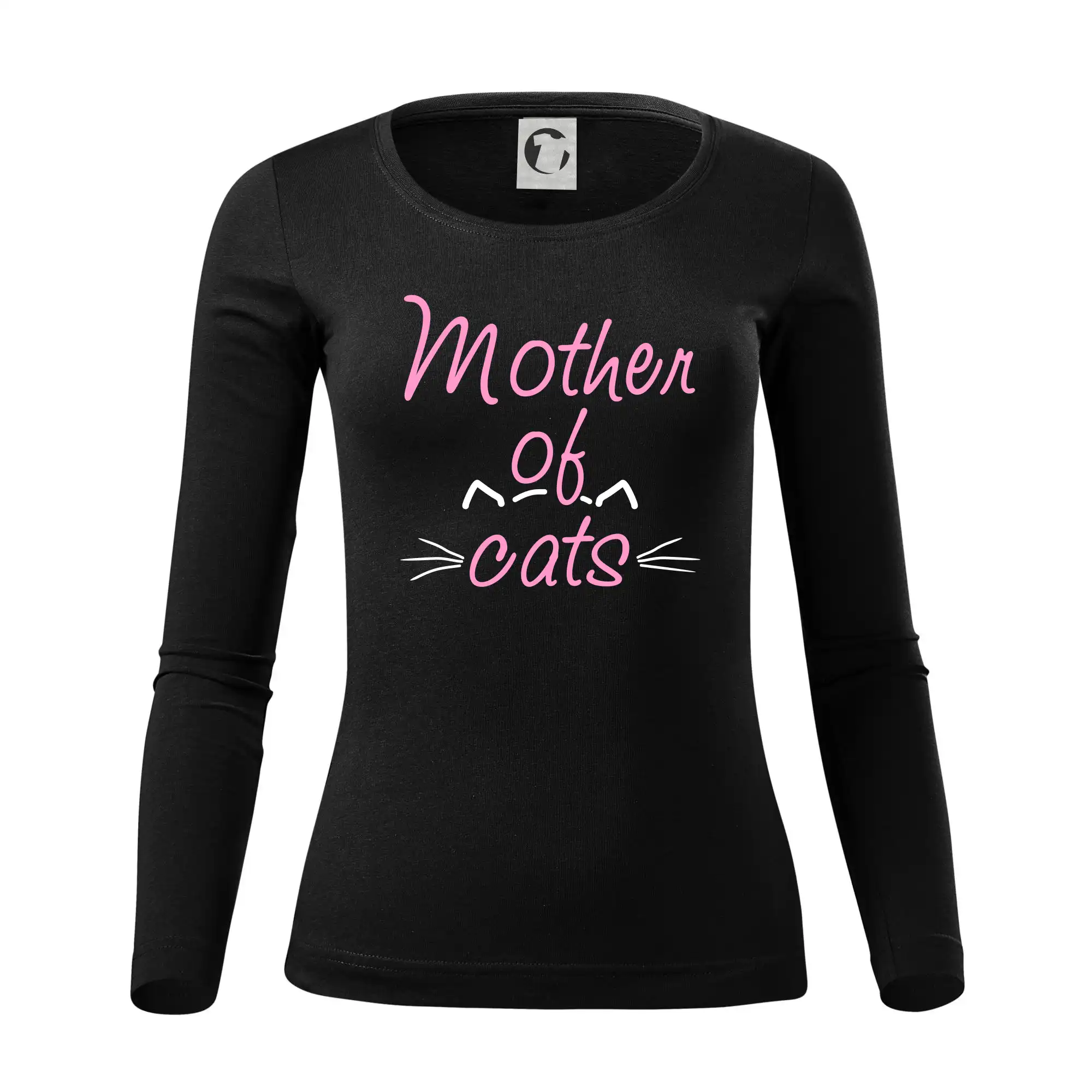 Vtipná tričká s mačkou - Mother of cats - Dámske tričko FIT-T LS - zužené