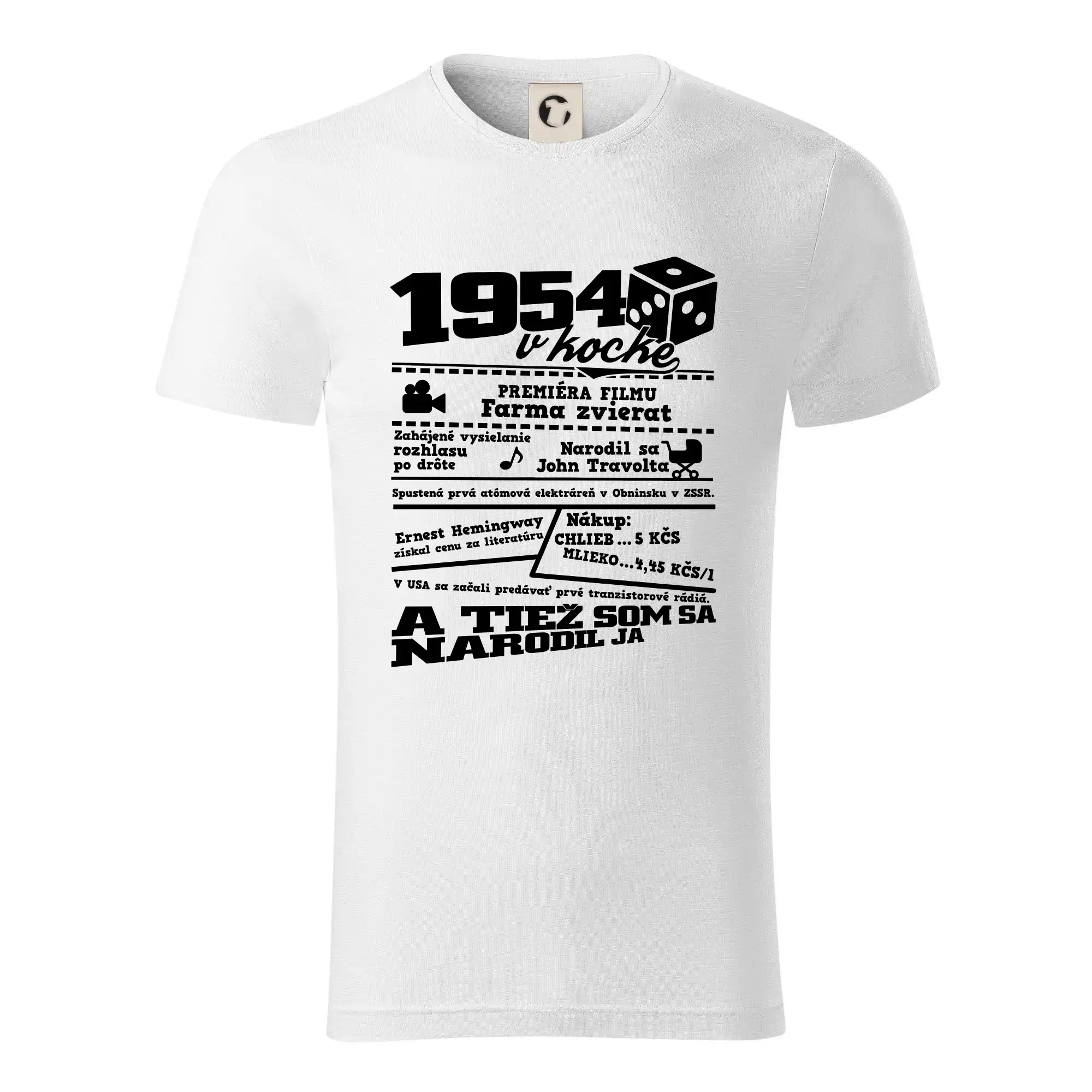 Narodeninové tričko 1954 - 1954 v kocke - Tričko z organickej bavlny