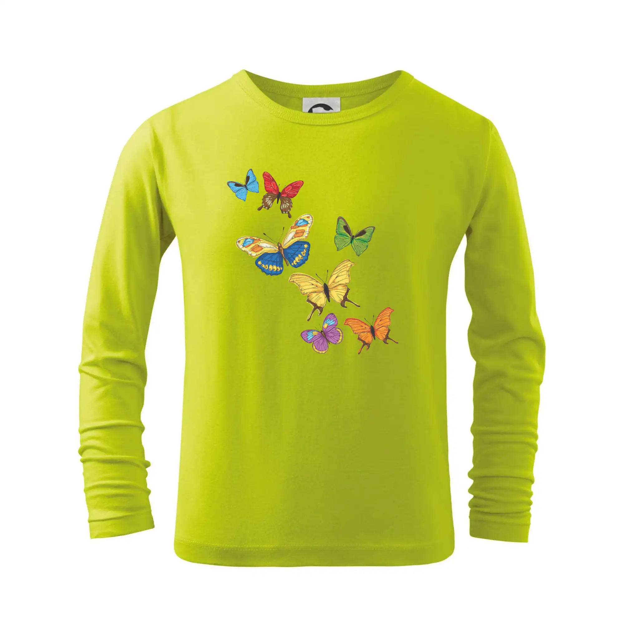 Tričká so zvieratami - Farebné motýle - Tričko detské Long Sleeve