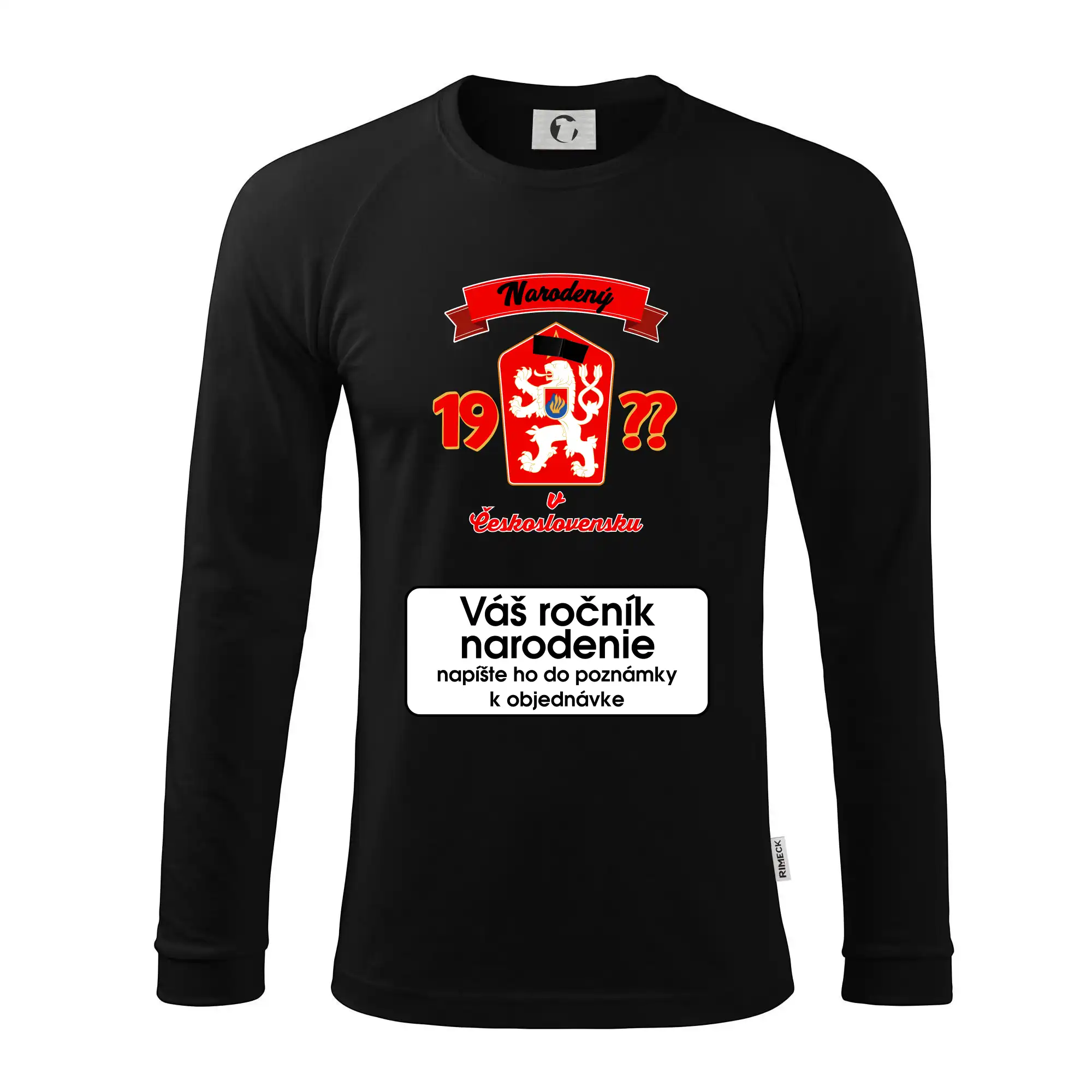 Prelepená hviezda - Narodený v Československu - vlastný ročník - Pánske tričko s dlhým rukávom LS130