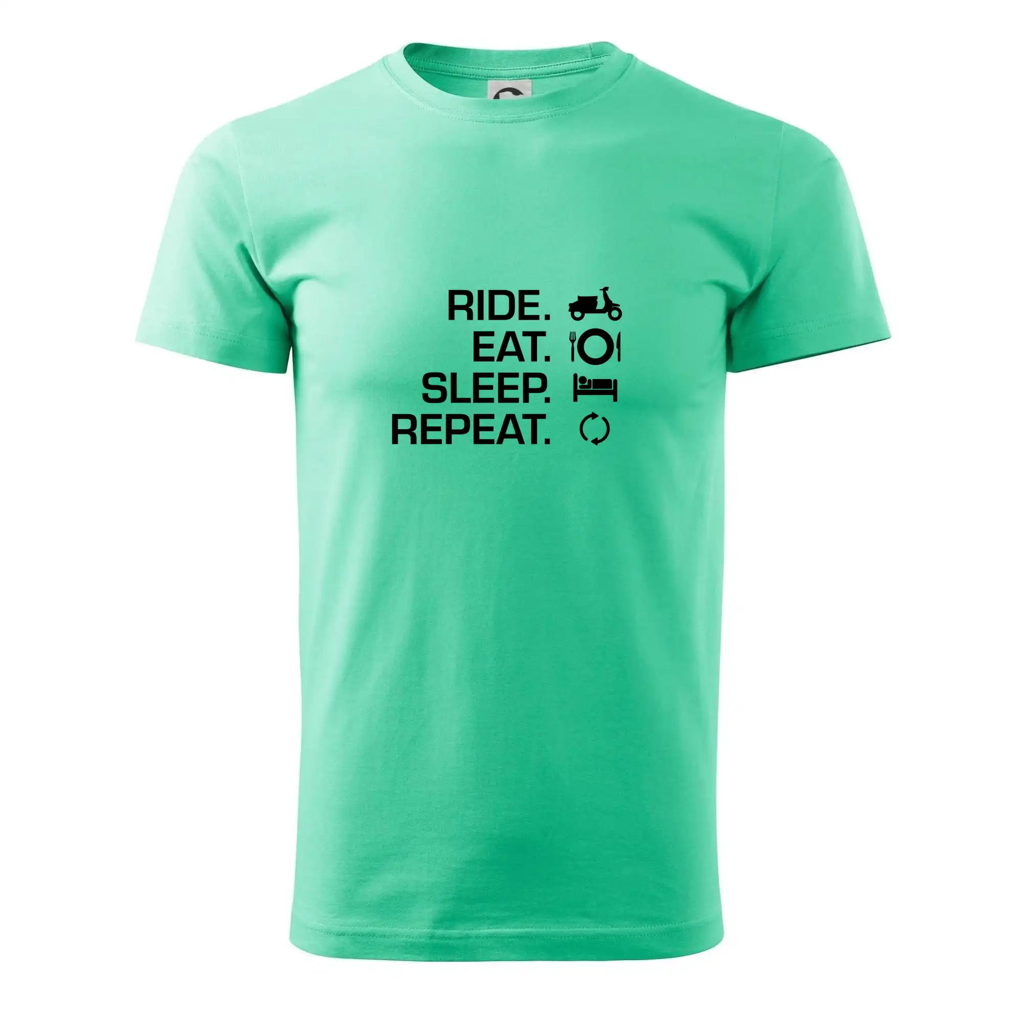 Tričko sa skútrom - Ride Eat Sleep Repeat moto skúter - Klasické pánske tričko vyššej gramáže
