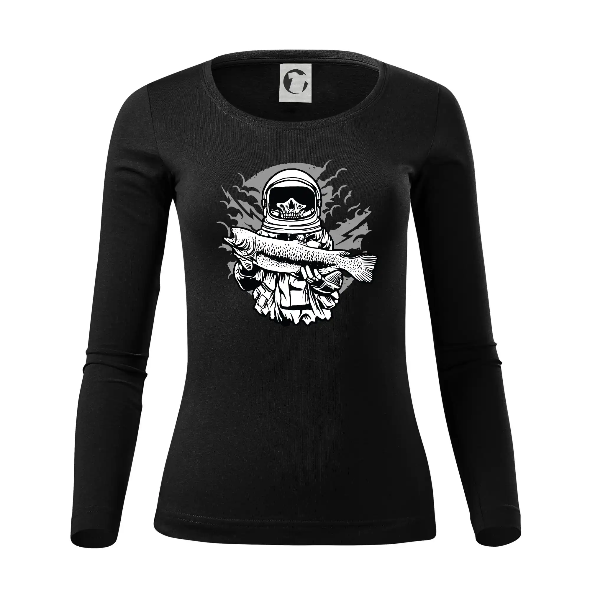 Tričká pre rybárov s potlačou - Astronaut Fishing - Dámske tričko FIT-T LS - zužené
