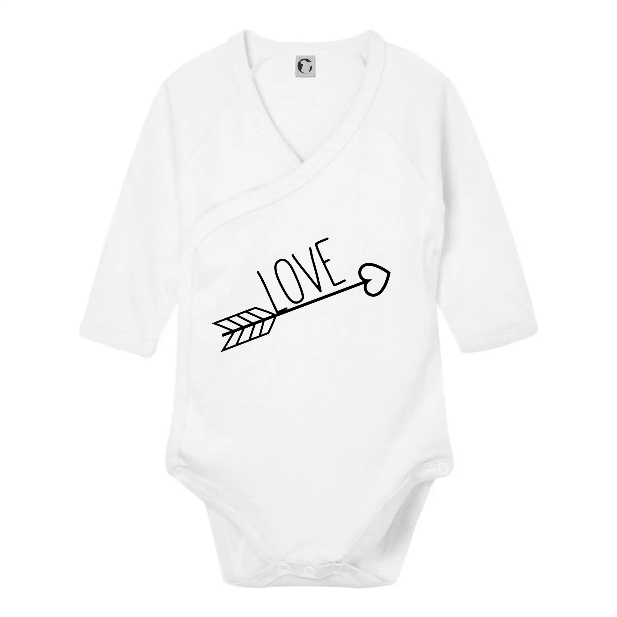 Tričká pre zamilovaných - Love šíp - Body zavinovacie s dlhým rukávom