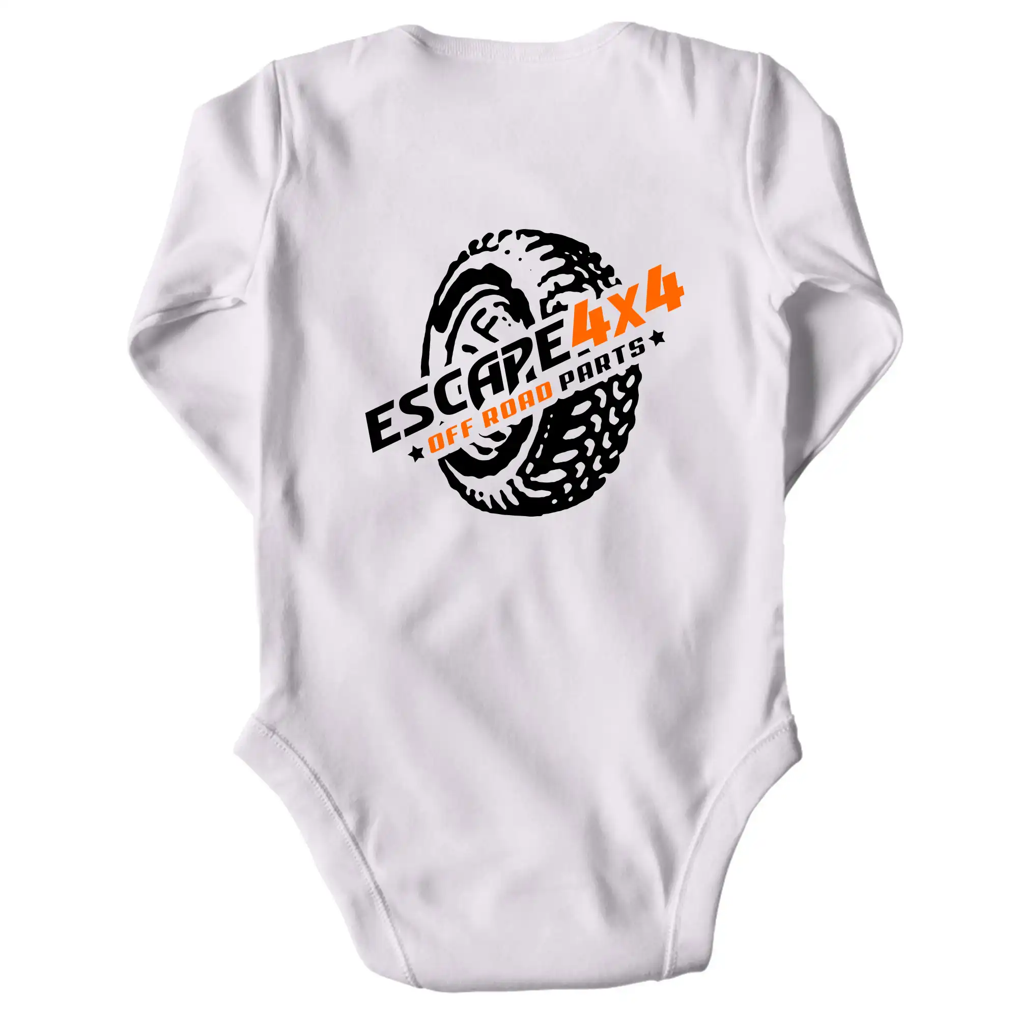 MyShirt tričká - Escape 4x4 Nápis vpředu a pneumatika na zádech - Body zavinovacie s dlhým rukávom