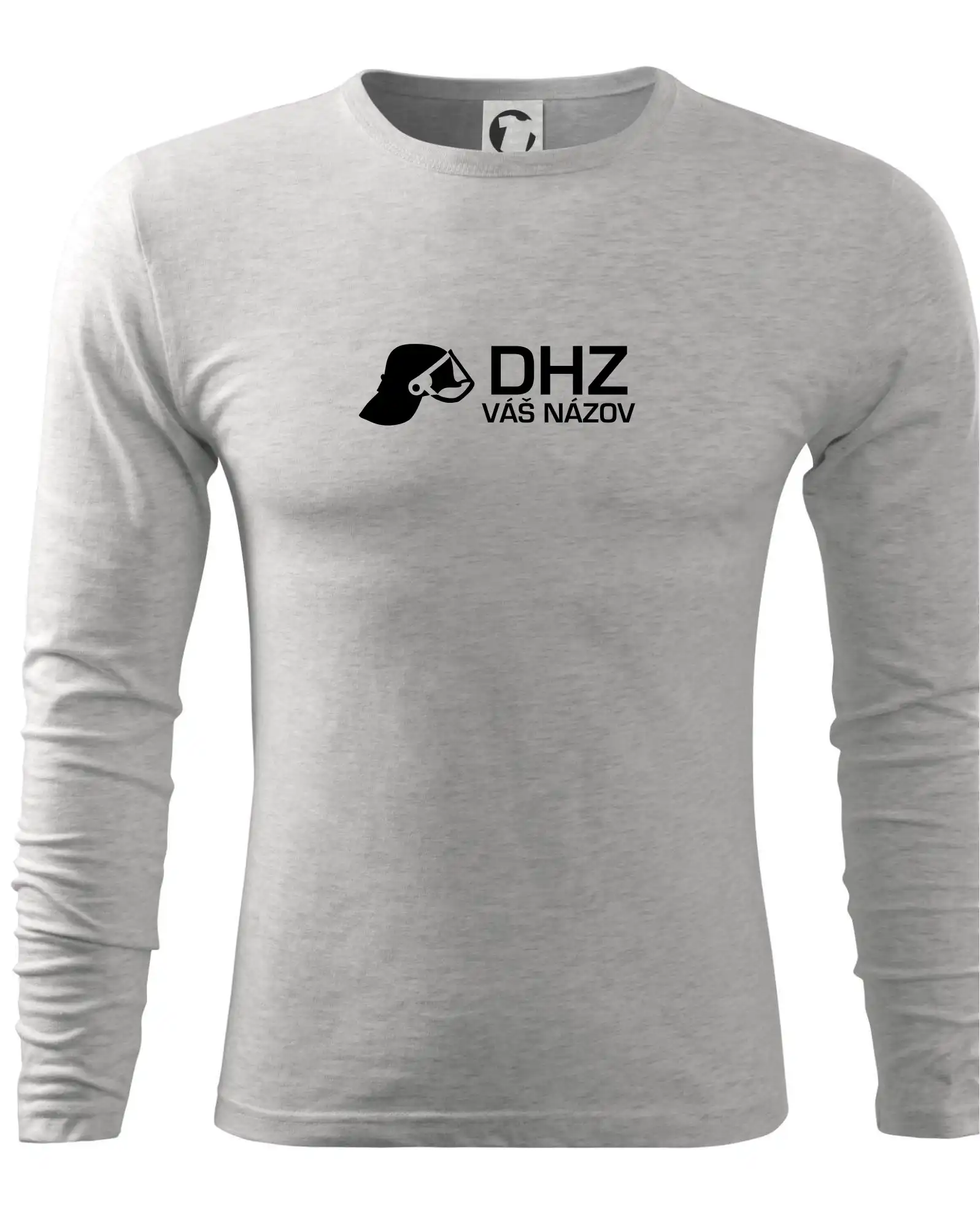 Originálne tričká pre hasičov - DHZ Helma - vlastný nápis - Tričko s dlhým rukávom FIT-T long sleeve