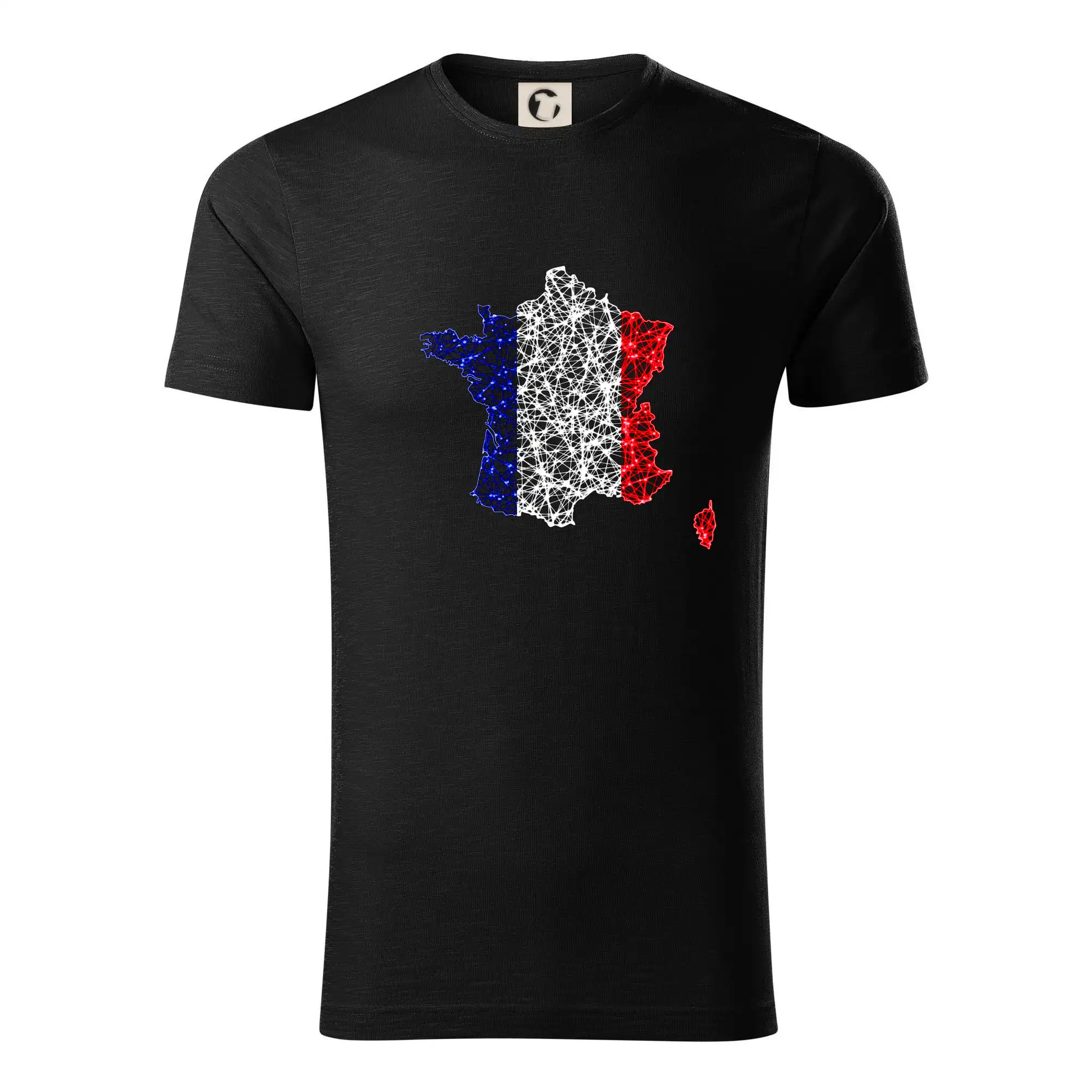 Tričká Francúzsko - Francúzska vlajka body mapa - Tričko z organickej bavlny
