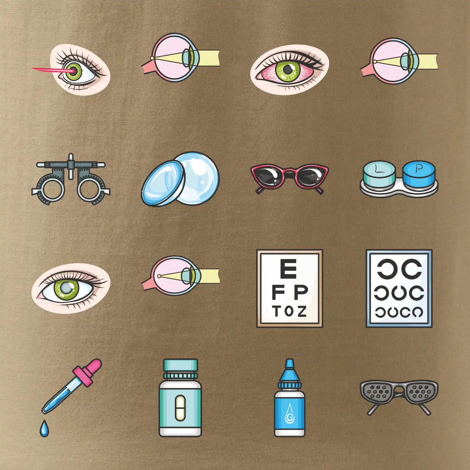 Oční lékař ikony