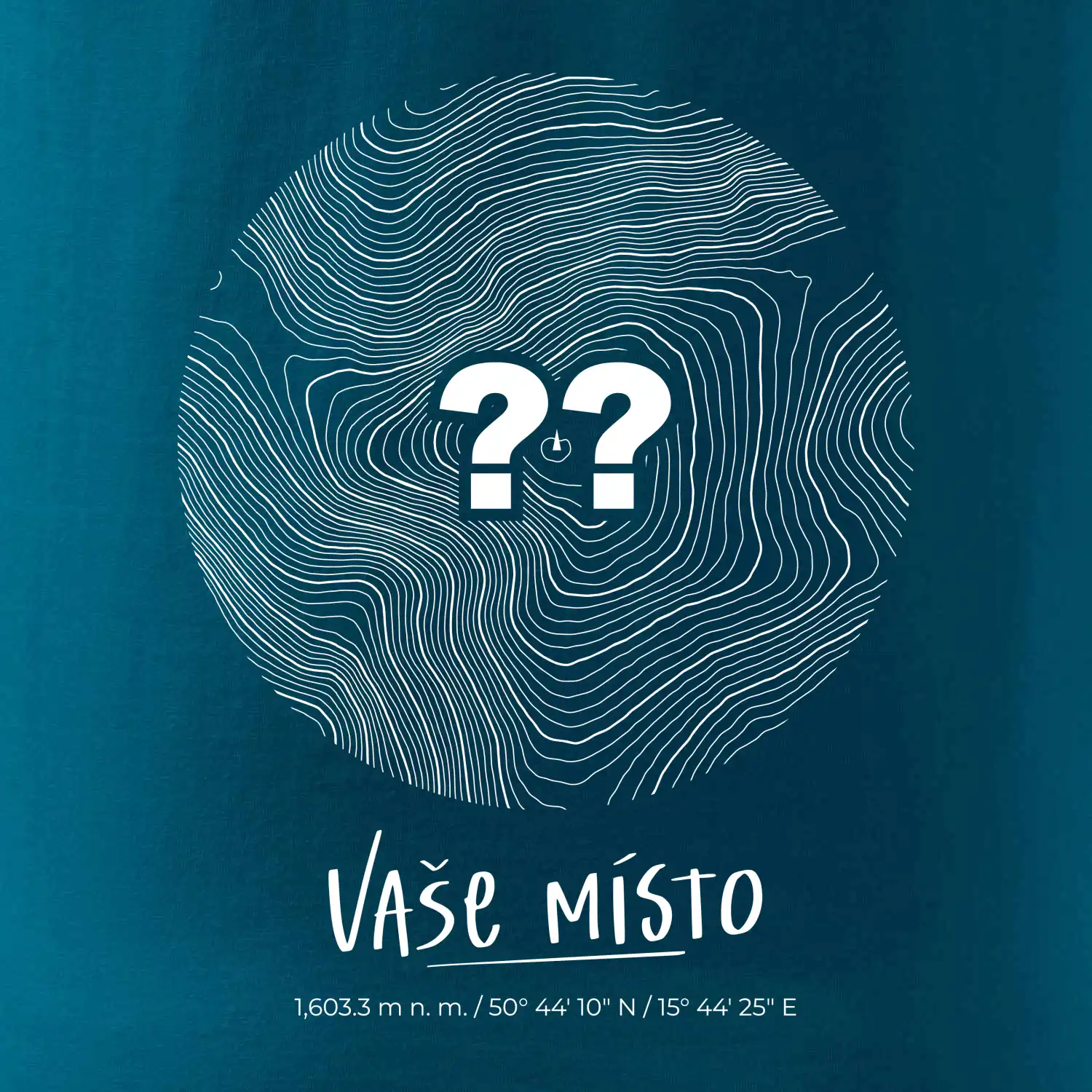 Vaše místo - vrstevnice v kruhu