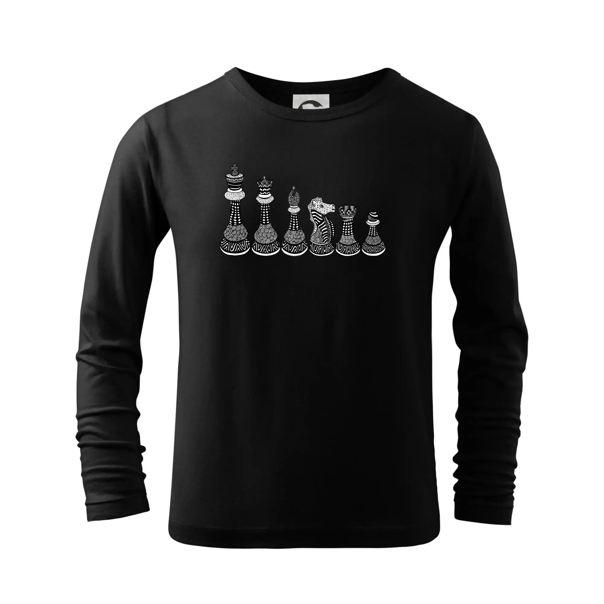 Šachové figurky v řadě - kreslené