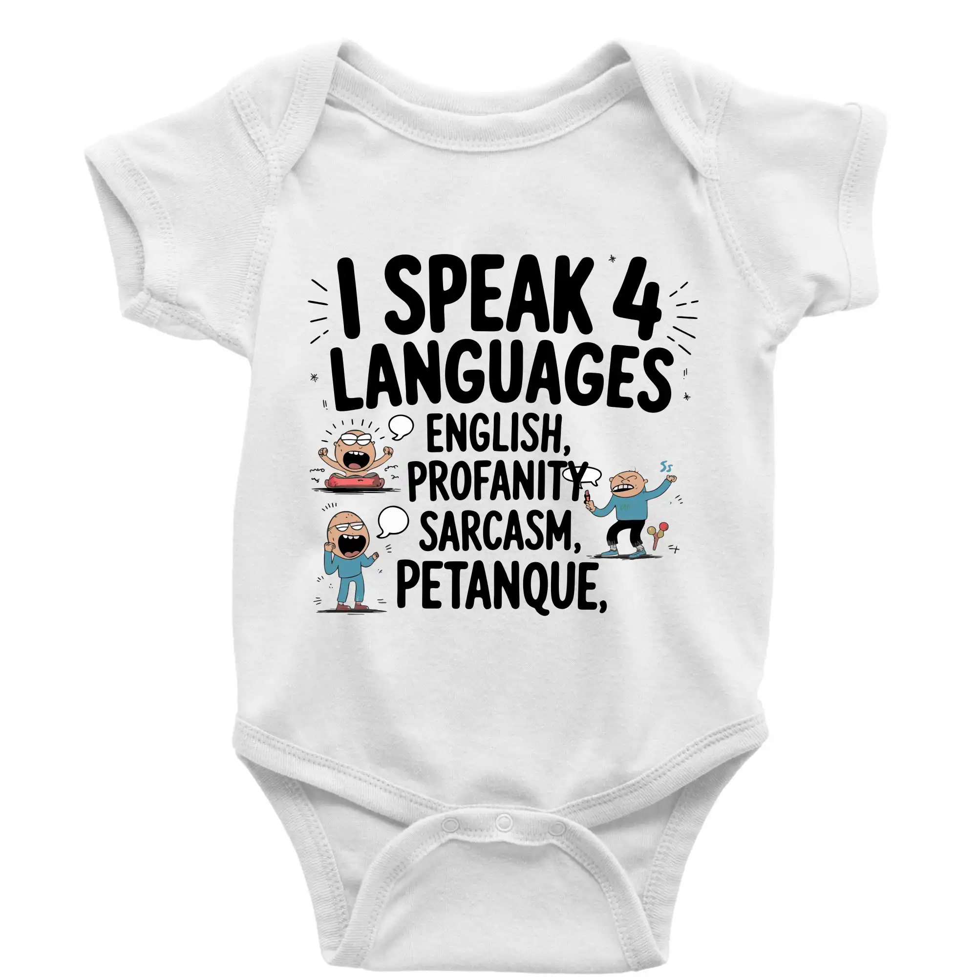 Ostatné športy - I speak 4 language - Petanque - Body dojčenské s krátkym rukávom
