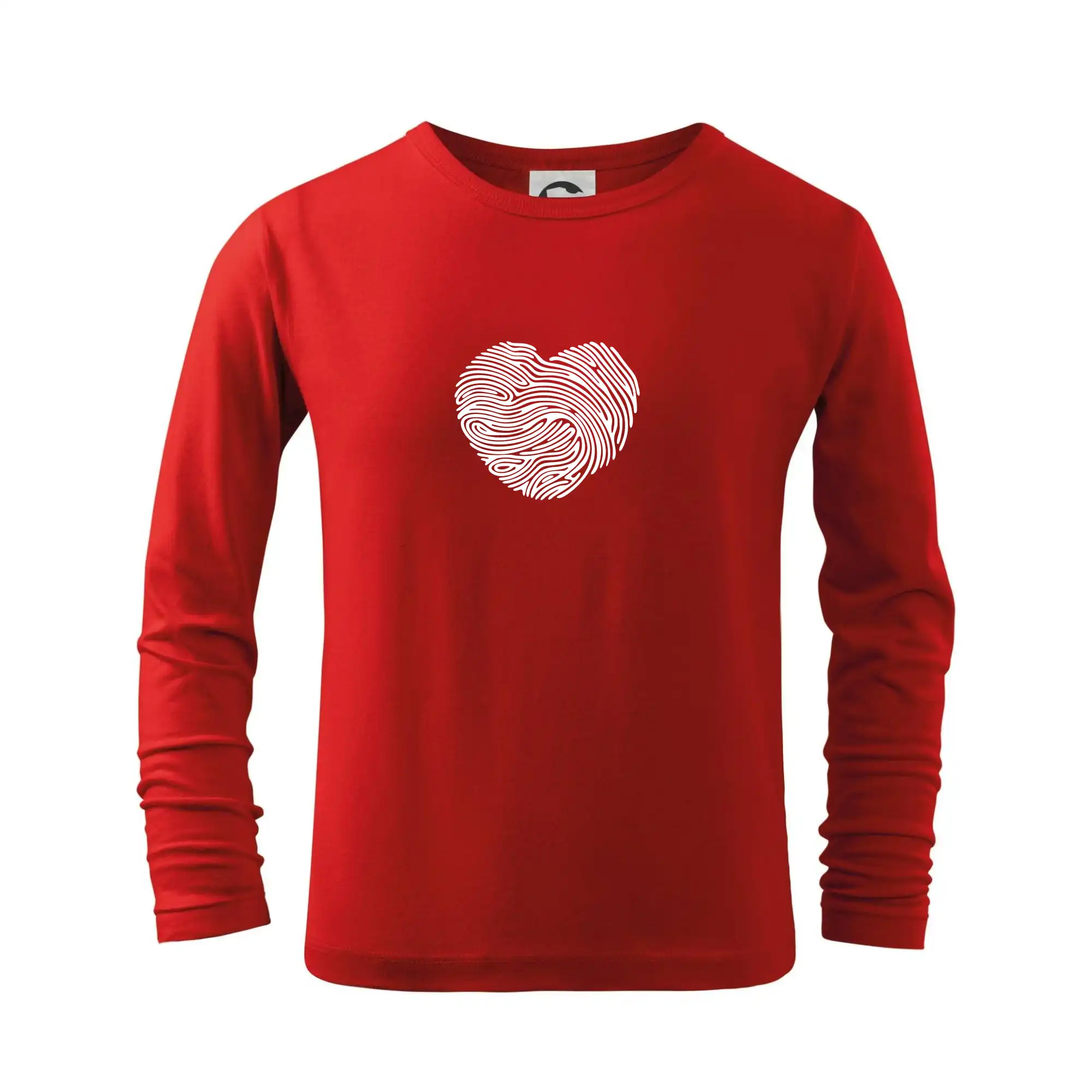 Tričká pre zamilovaných - Odtlačok prsta srdce - Tričko detské Long Sleeve