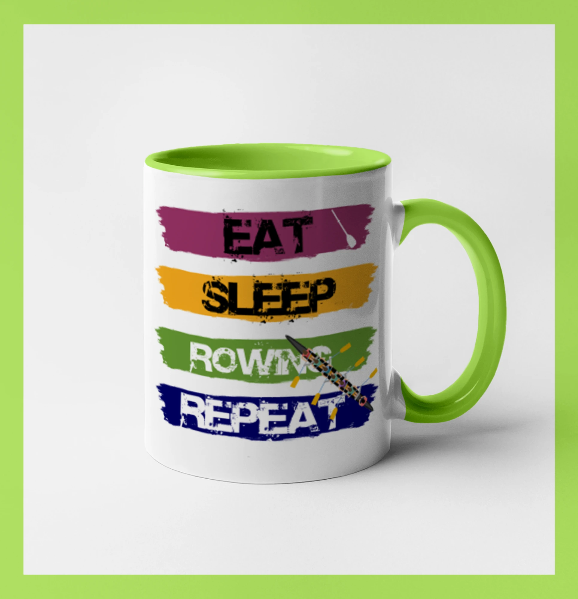 Eat sleep rowing repeat barevné