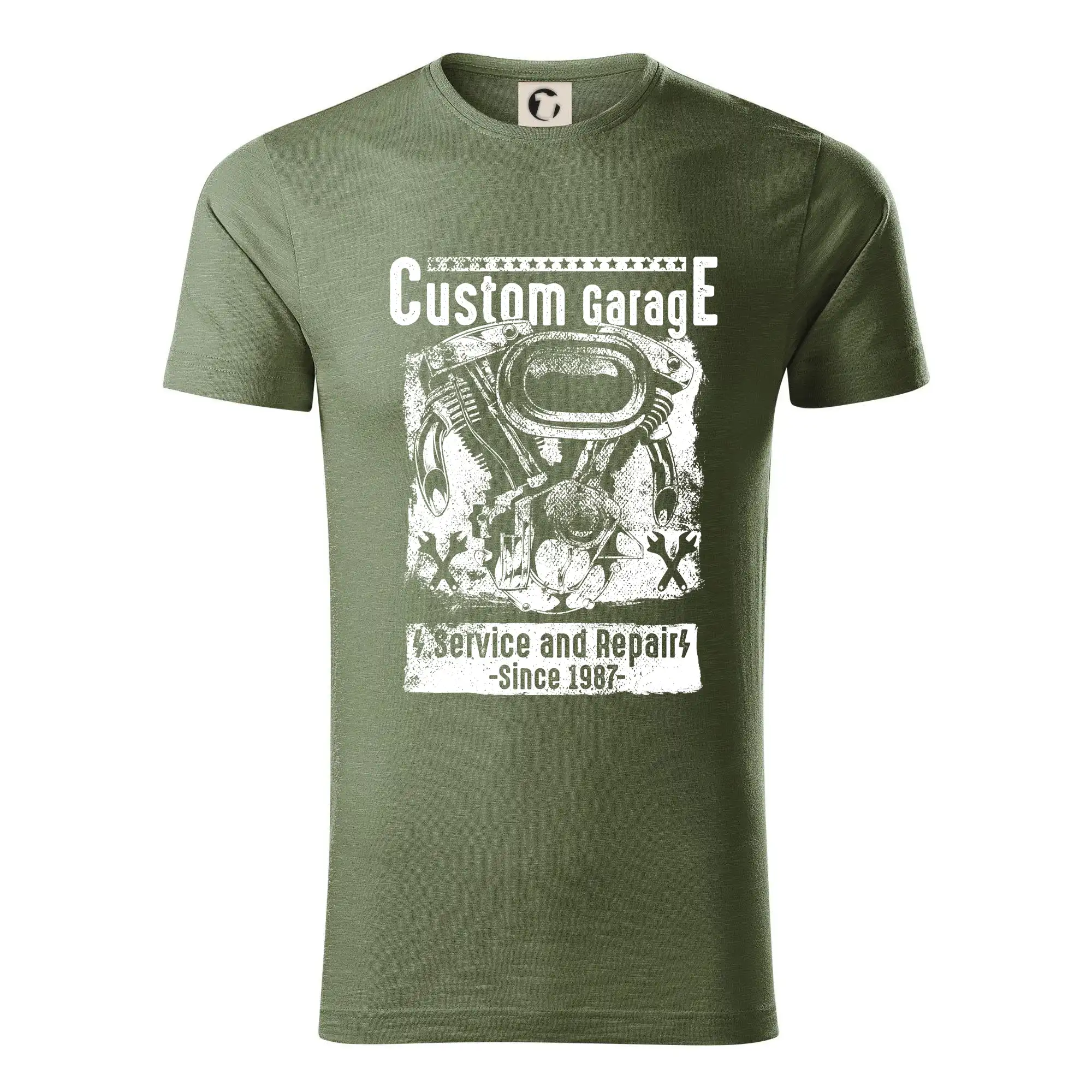Chopper triko - Custom Motorcycle Garage - Tričko z organickej bavlny