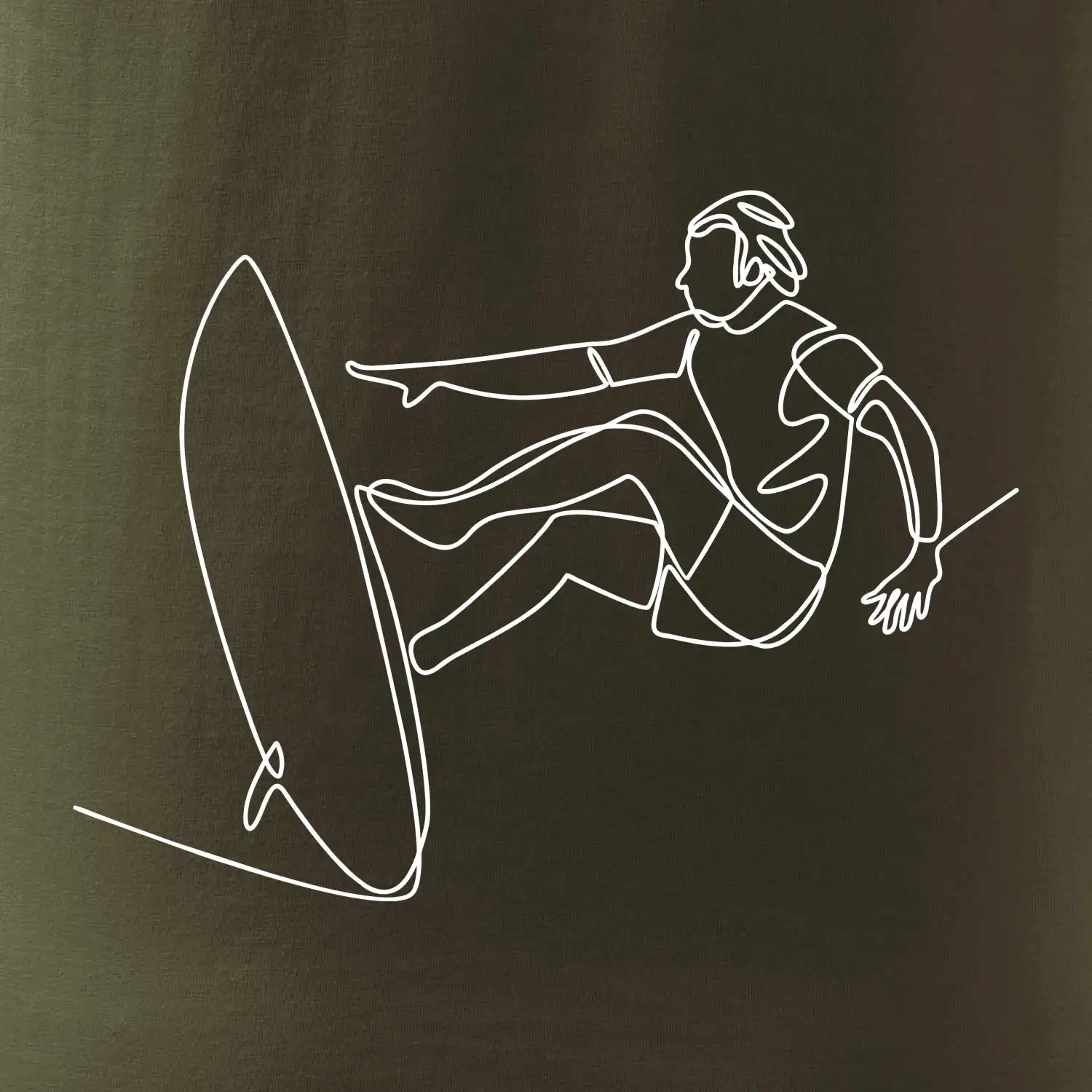 Surfař na vlně jedním tahem