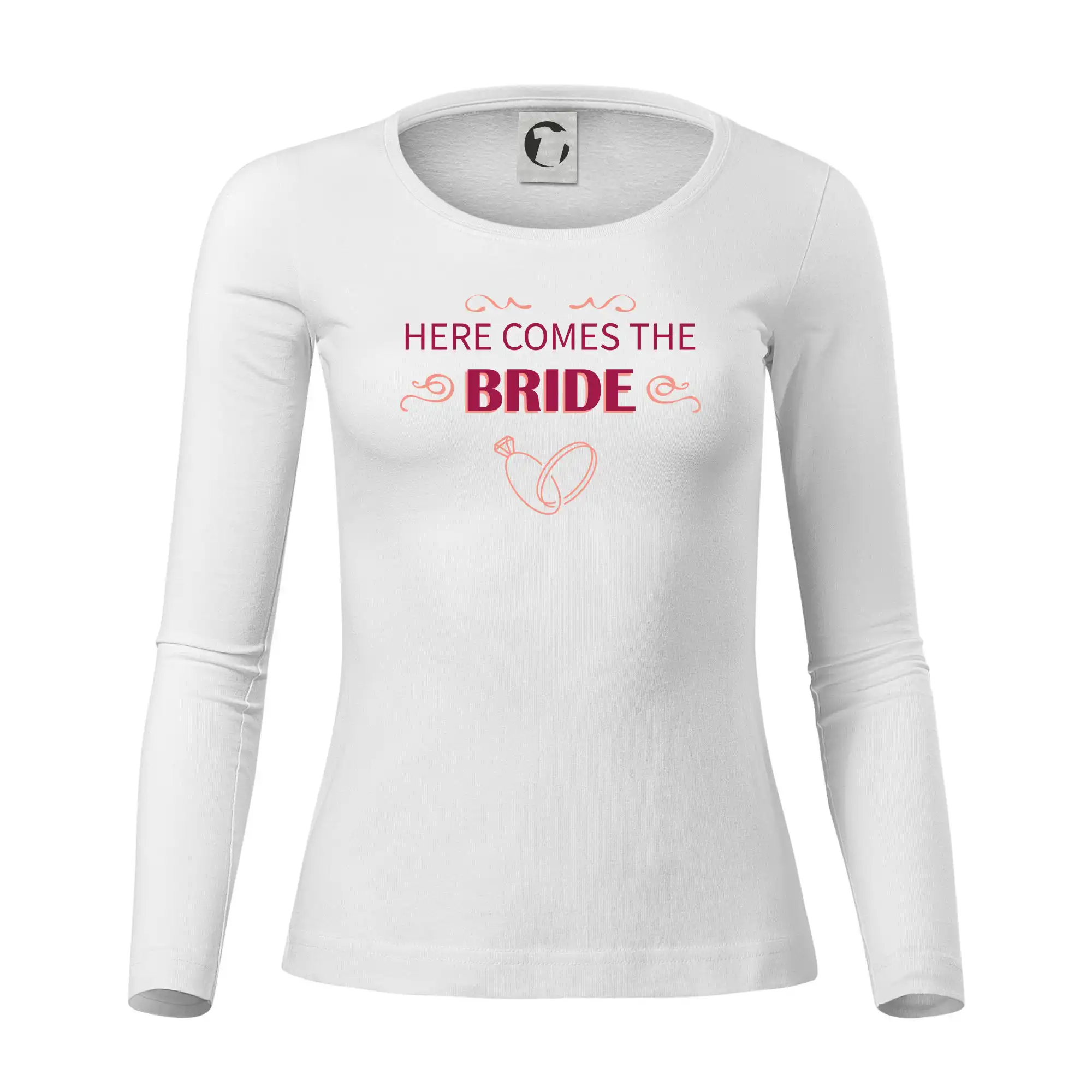 Tričká na rozlúčku so slobodou - Here comes the bride - Dámske tričko FIT-T LS - zužené