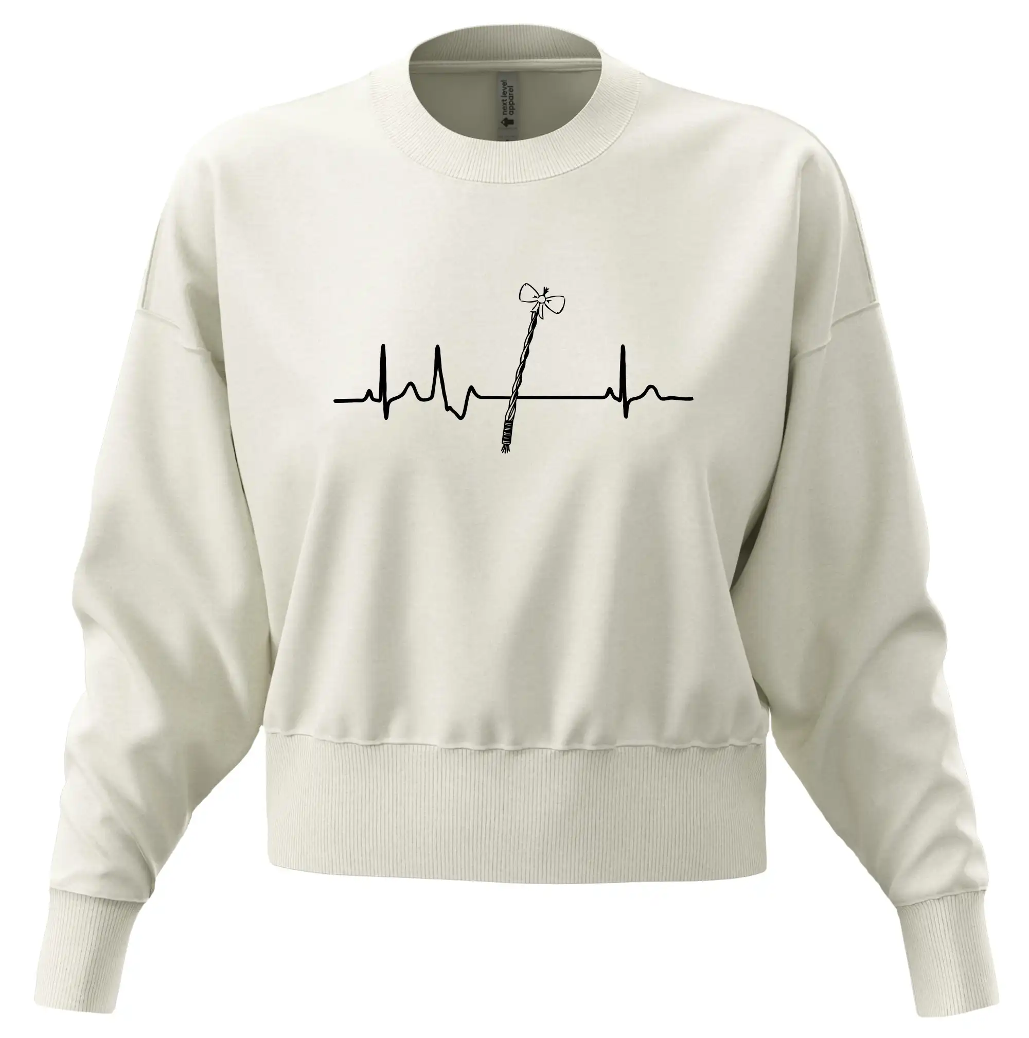 Veľkonočné tričká - EKG Korbáč - Mikina oversize crop OVERSIZE