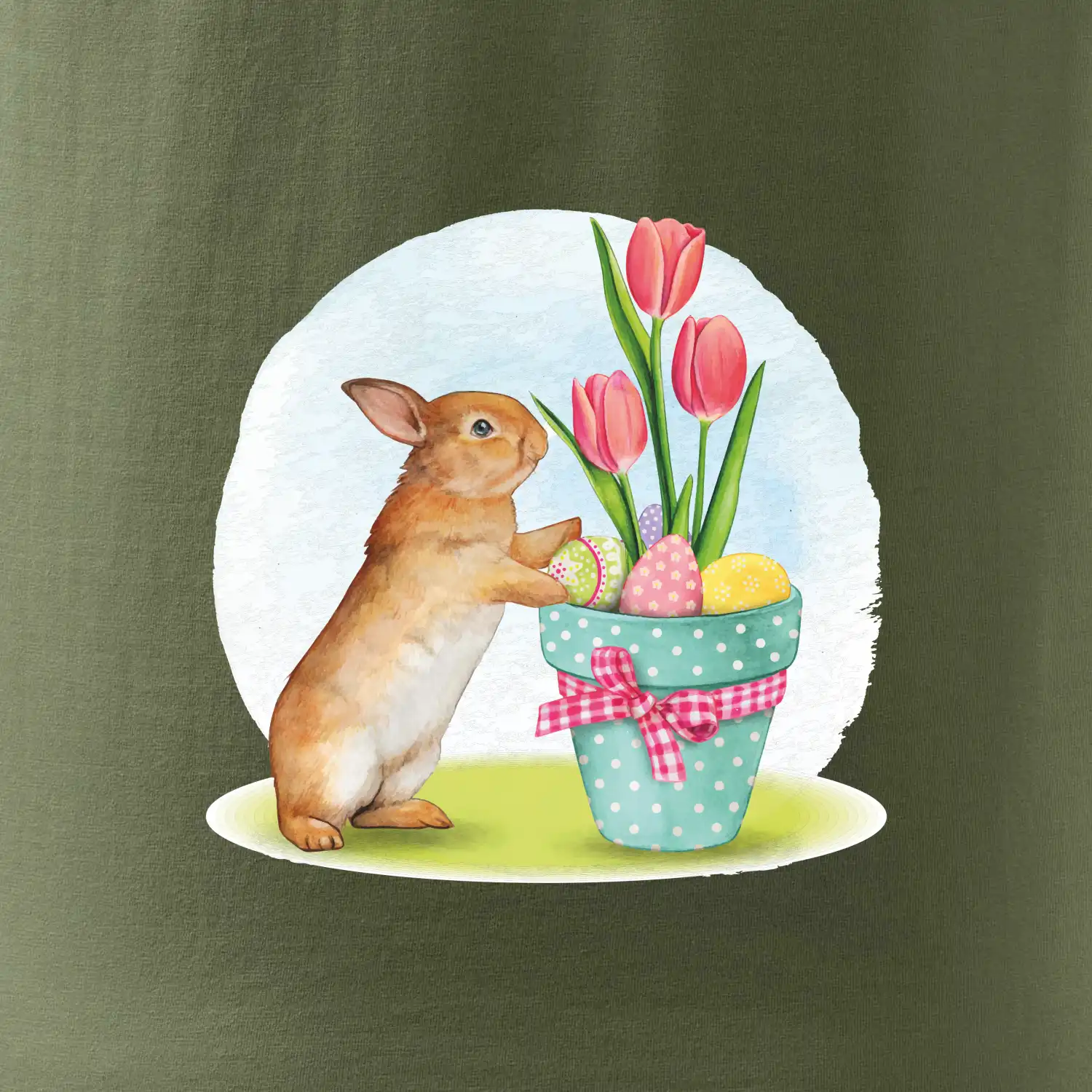 Velikonoční zajíček tulipány
