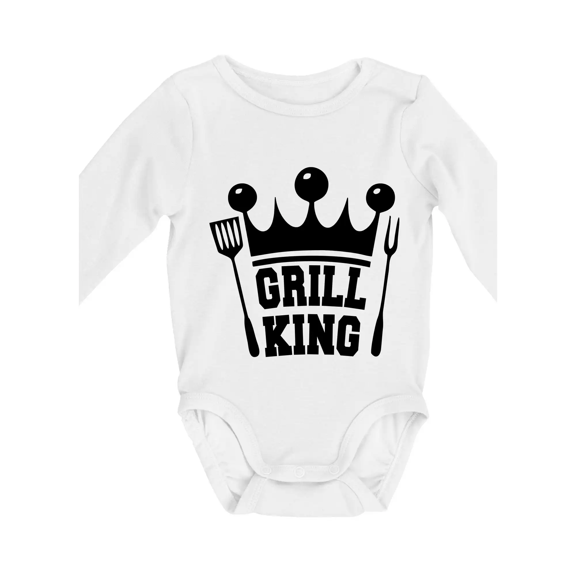 Tričká a zástery na grilovanie - Grilovanie - Grill King - Body dojčenské s dlhým rukávom