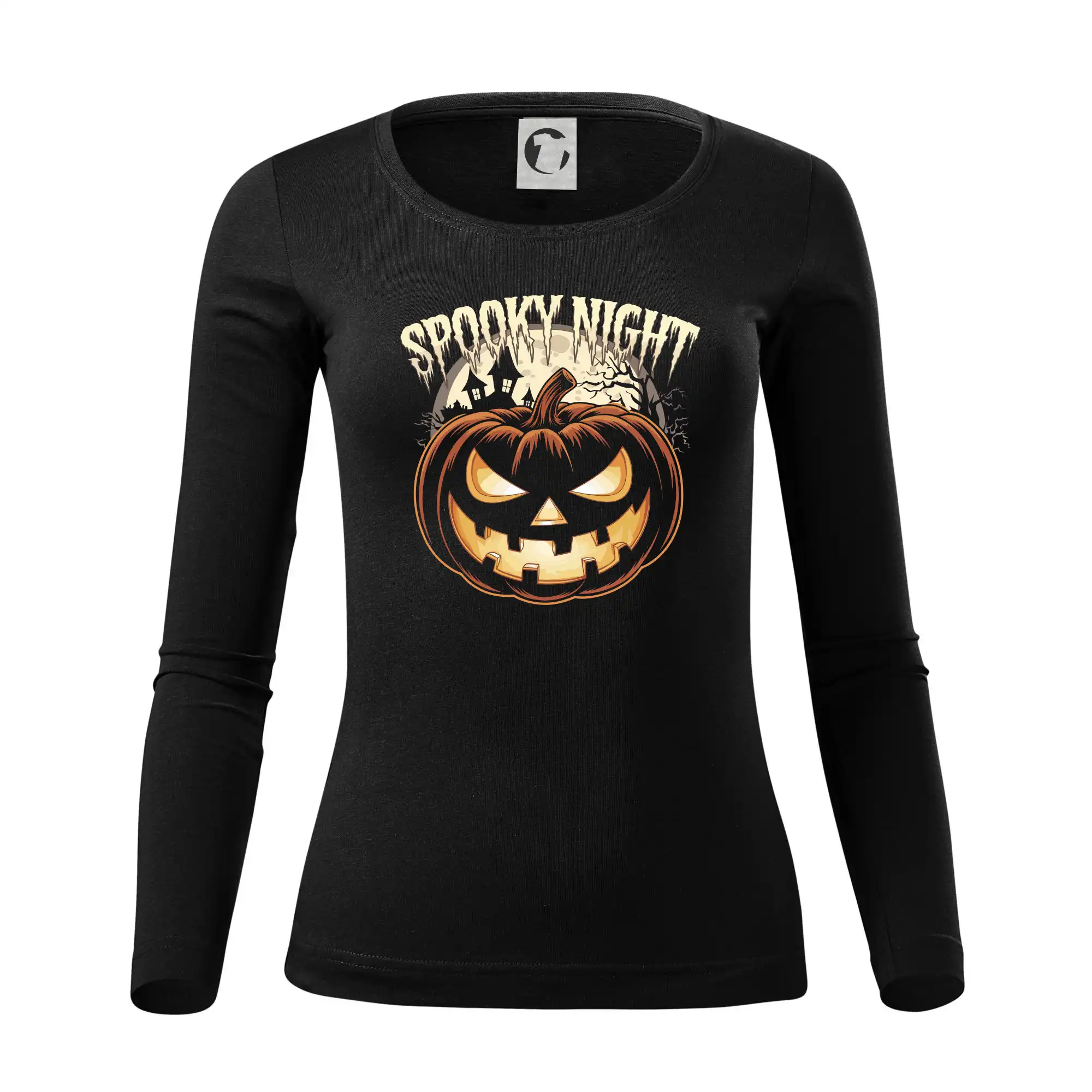 Grafické tričká - Spooky night - Dámske tričko FIT-T LS - zužené