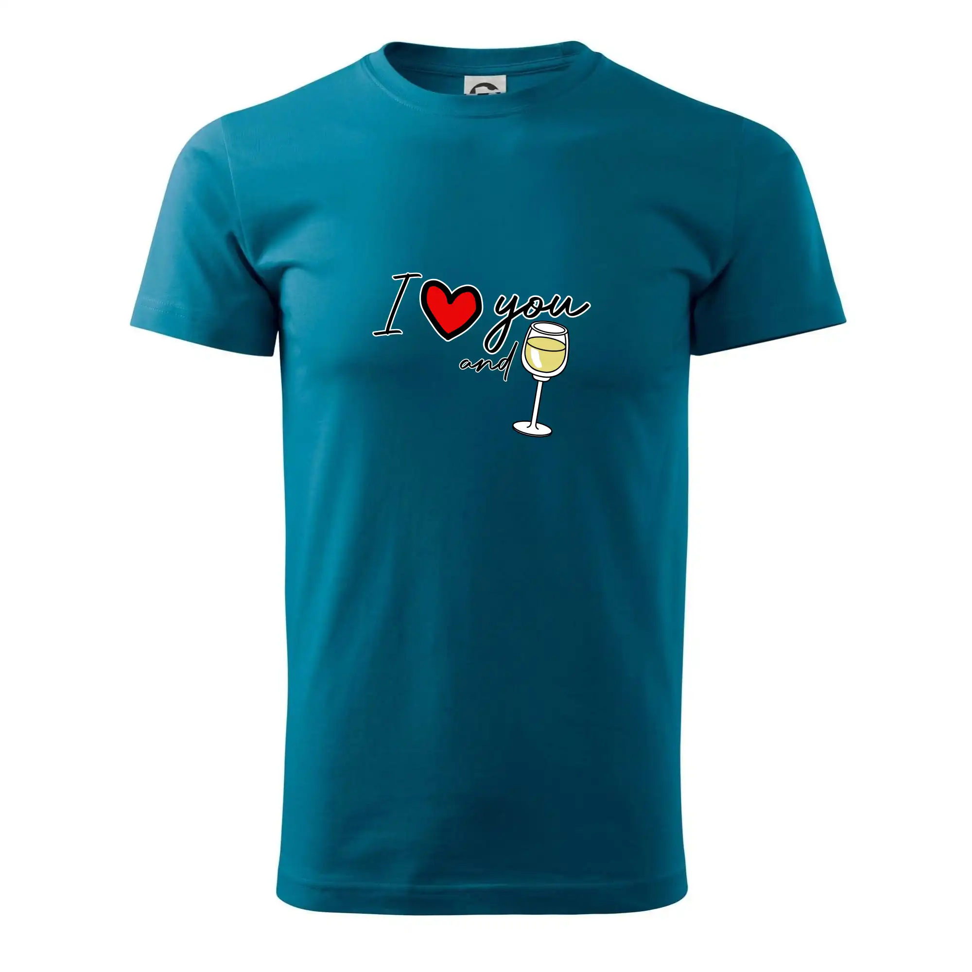 I love you and white wine - Klasické pánske tričko vyššej gramáže