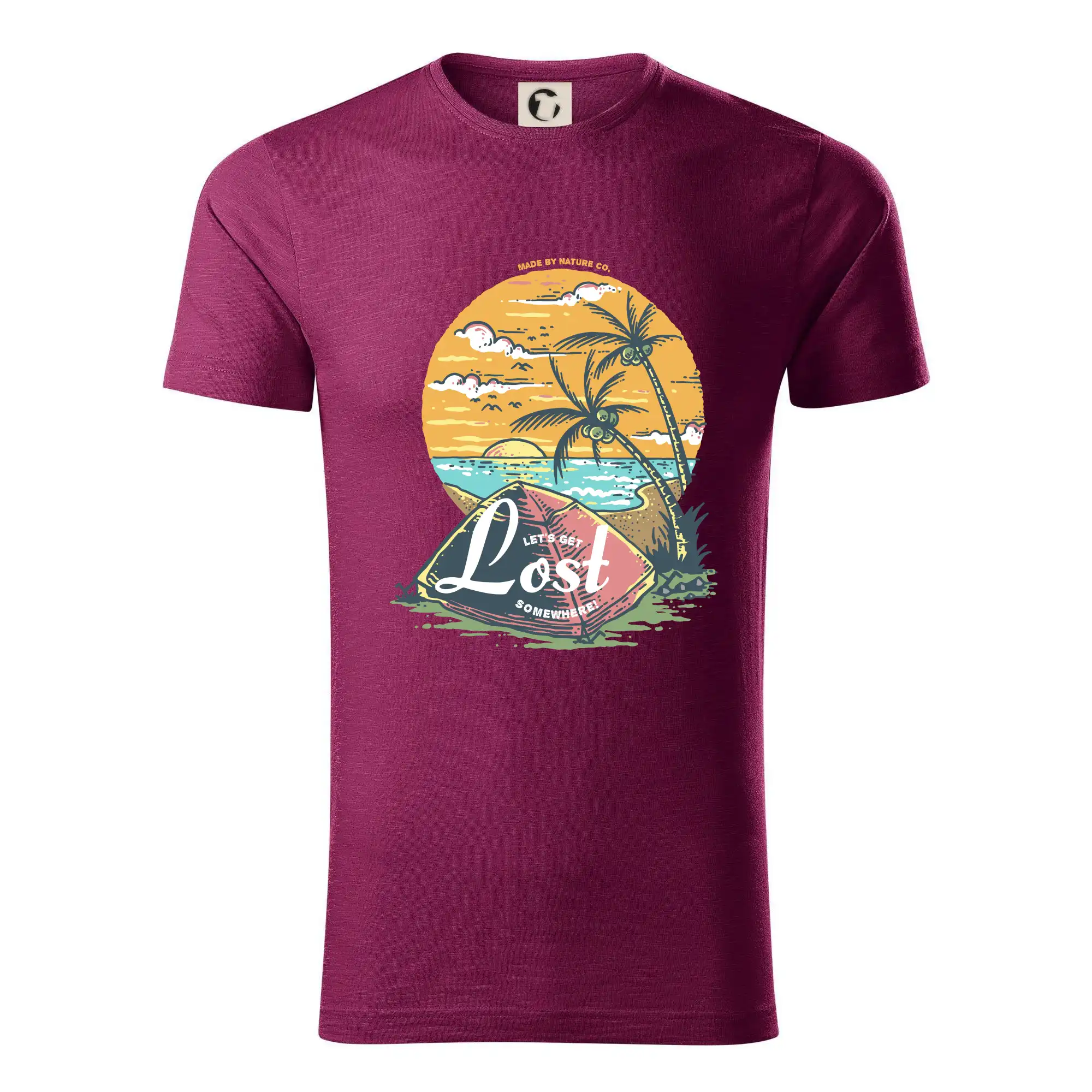 Trička na kempovanie - Beach camping get lost somewhere - Tričko z organickej bavlny