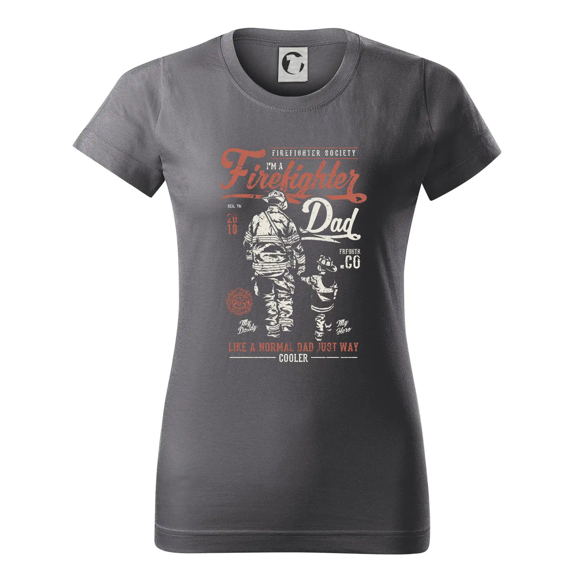 Originálne tričká pre hasičov - Firefighter Dad - Dámske tričko basic - ľahko voľnejšie a dlhšie